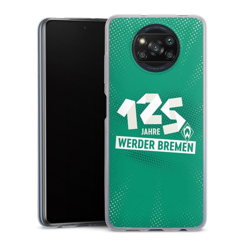 DeinDesign Handyhülle 125 Jahre Werder Bremen Offizielles Lizenzprodukt, Xiaomi Poco X3 Pro Slim Case Silikon Hülle Ultra Dünn Schutzhülle