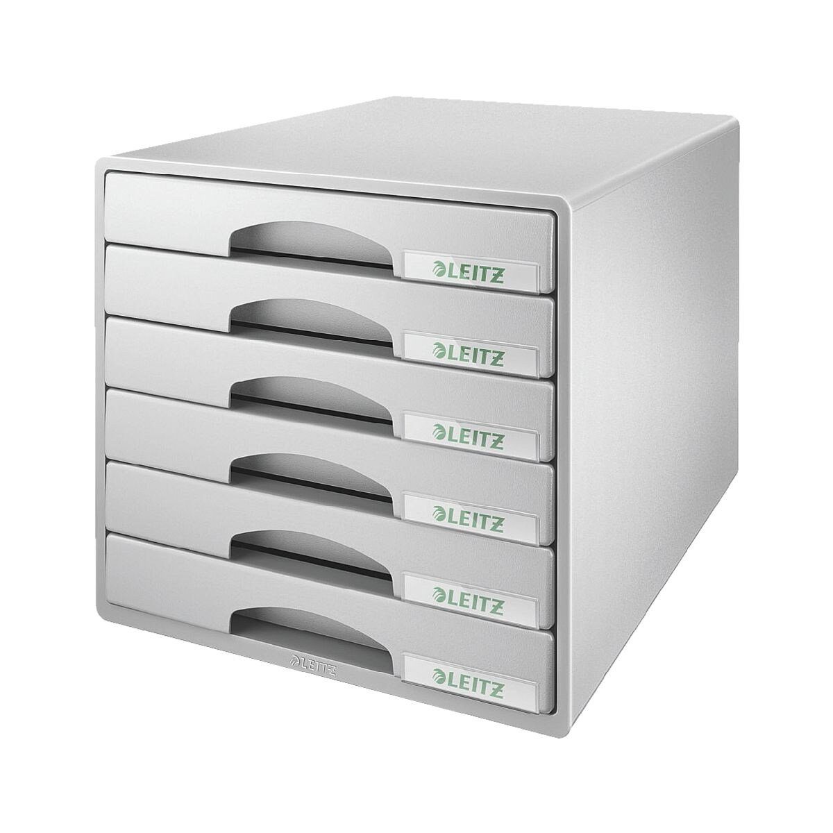 LEITZ Schubladenbox PLUS, mit 6 Schubladen, geschlossen, stapelbar grau | Schubladenboxen