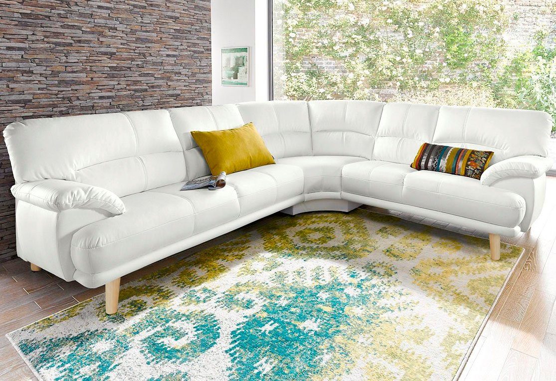 TRENDMANUFAKTUR Polsterecke Cecilia, italienisches Designsprache, modern und komfortabel, L-Form, toller Sitzkomfort und bequeme Armlehnen