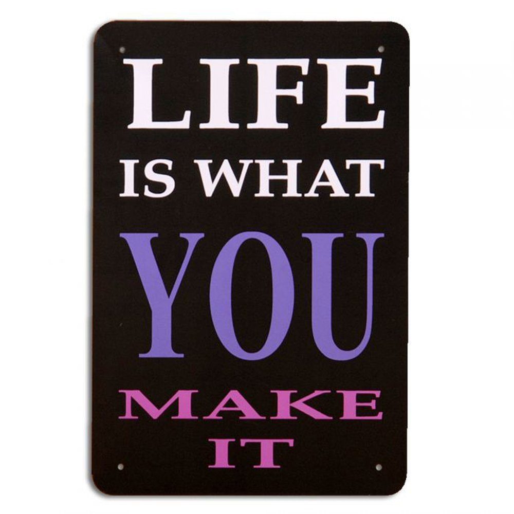 Metallbild Metallschild LIFE IS Vintage Schild im Retro-Design