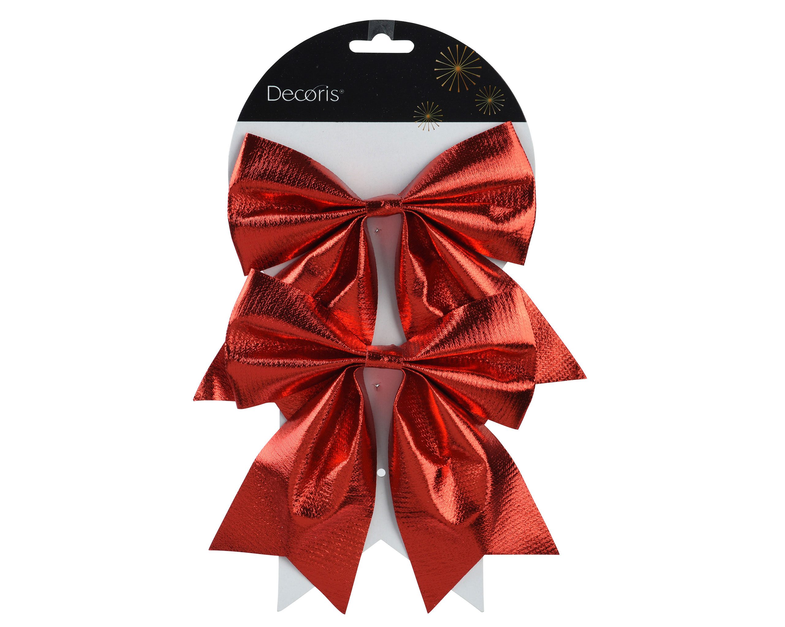 Kaemingk Christbaumschmuck, Schleifen 17cm 2er Set - Rot metallic