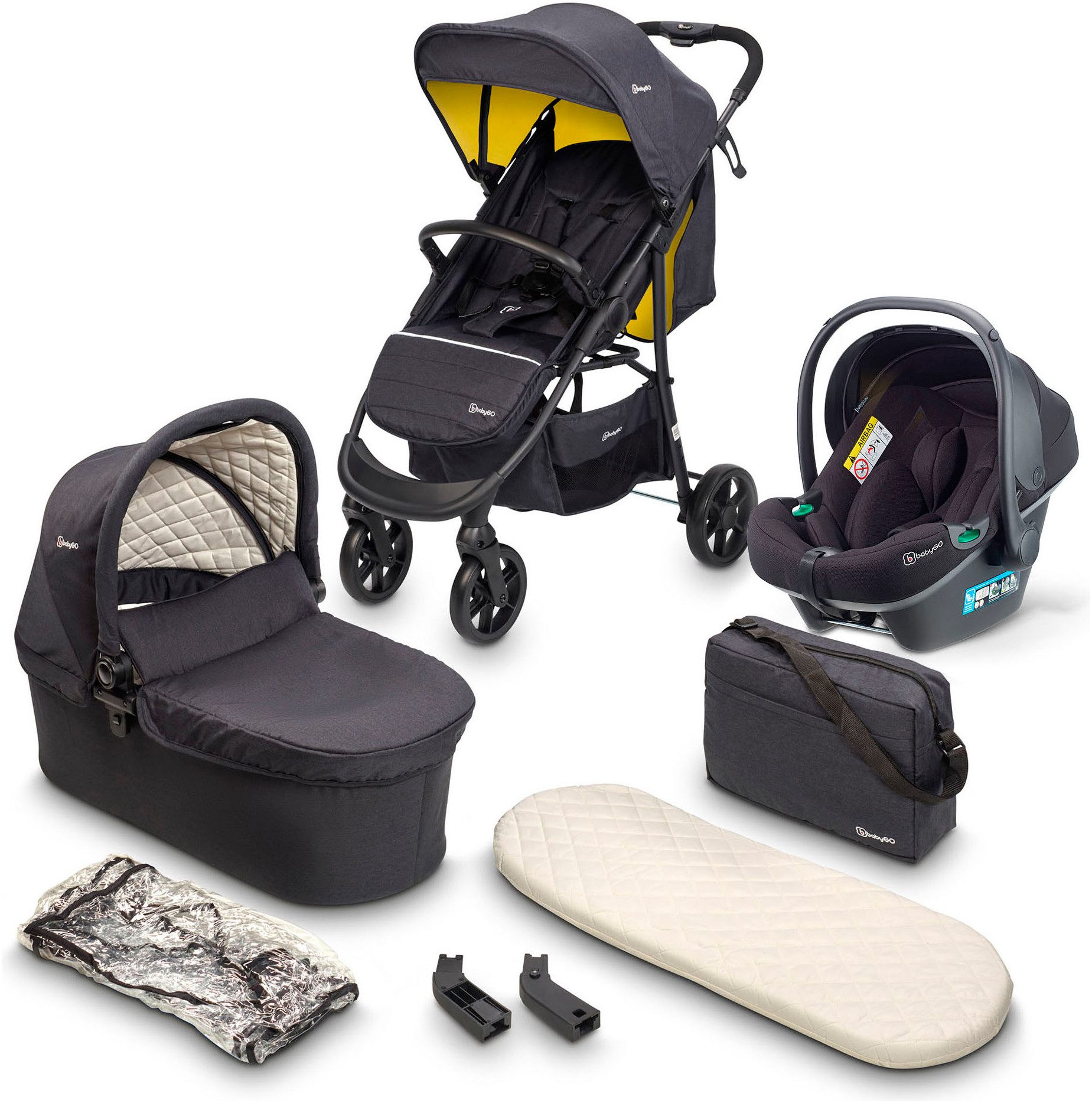 Kombi-Kinderwagen Style - 3in1, rosegold/black