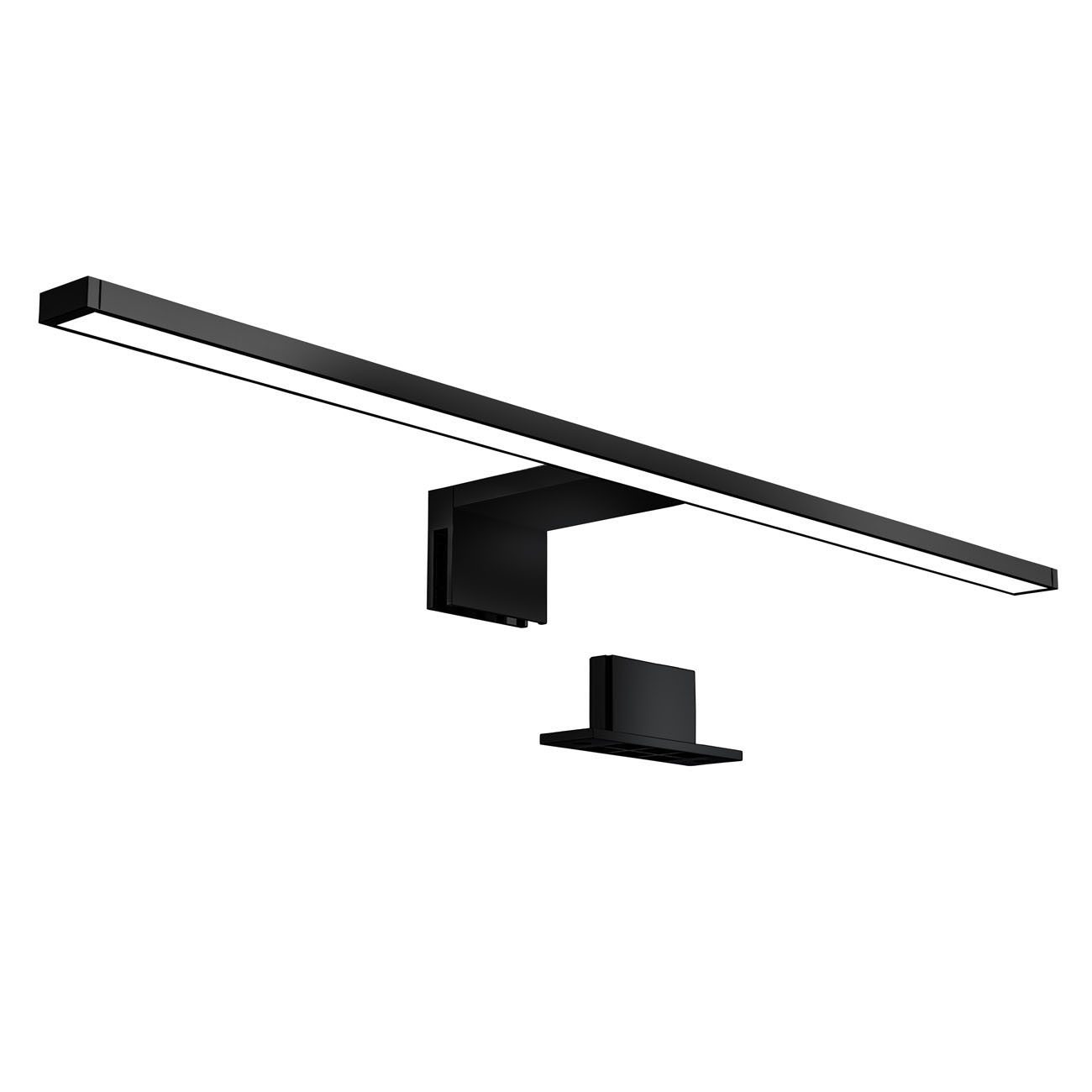 B.K.Licht Wandleuchte Badleuchte LED Spiegelleuchte Badezimmer IP44 230V chrom/schwarz, LED fest integriert, 4000K, Schminklicht 8W 780lm Badezimmer-Beleuchtung Spiegelschrank Flur