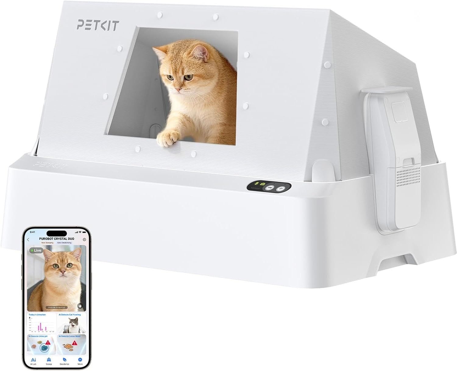PETKIT Katzentoilette PETKIT Purobot Crystal Duo Selbstreinigende Katzentoilette mit Kamera, vollautomatische Katzentoilette