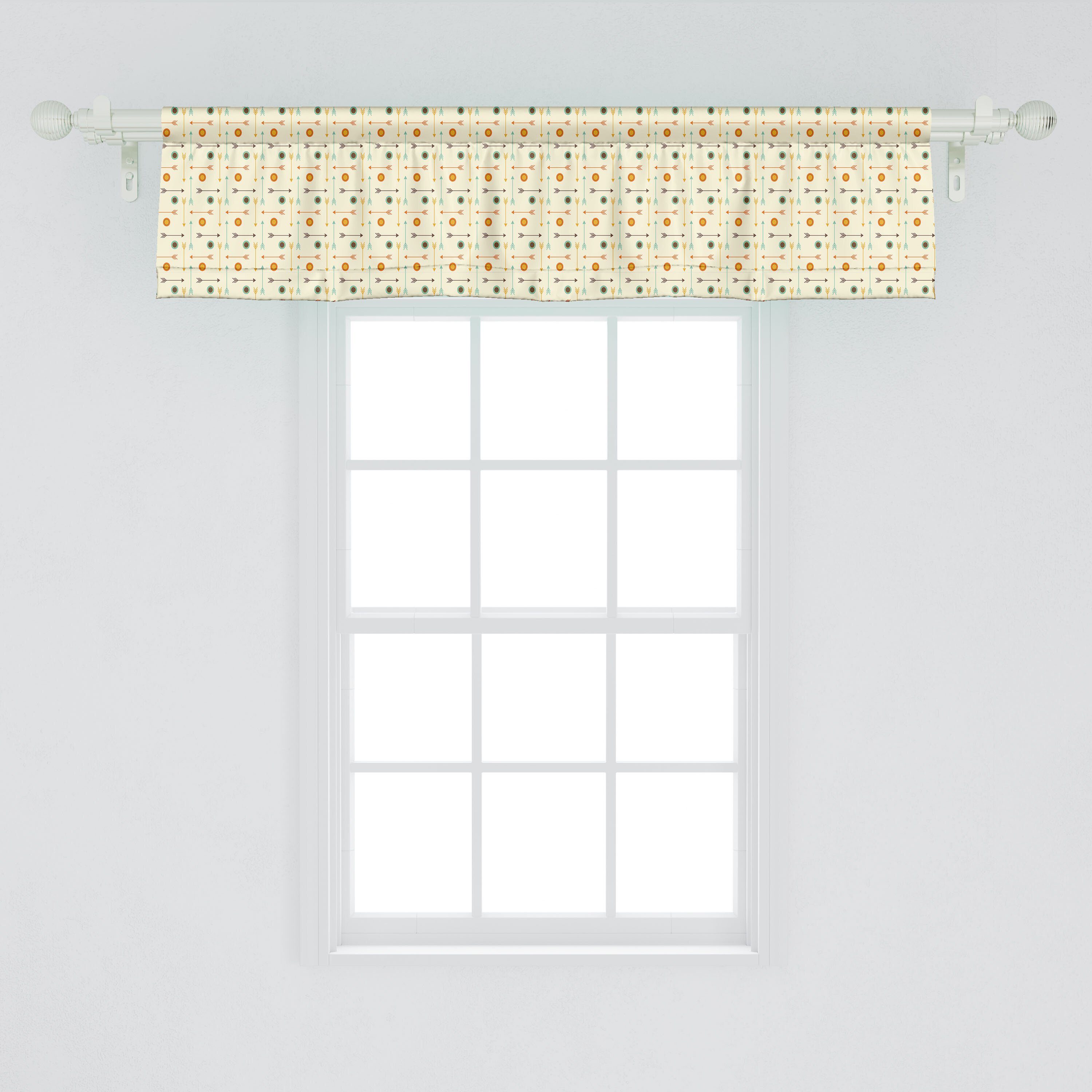 Scheibengardine Vorhang Volant für Dekor Geometric Stangentasche, Abakuhaus, Hipster Schlafzimmer mit Stammes Microfaser, Küche