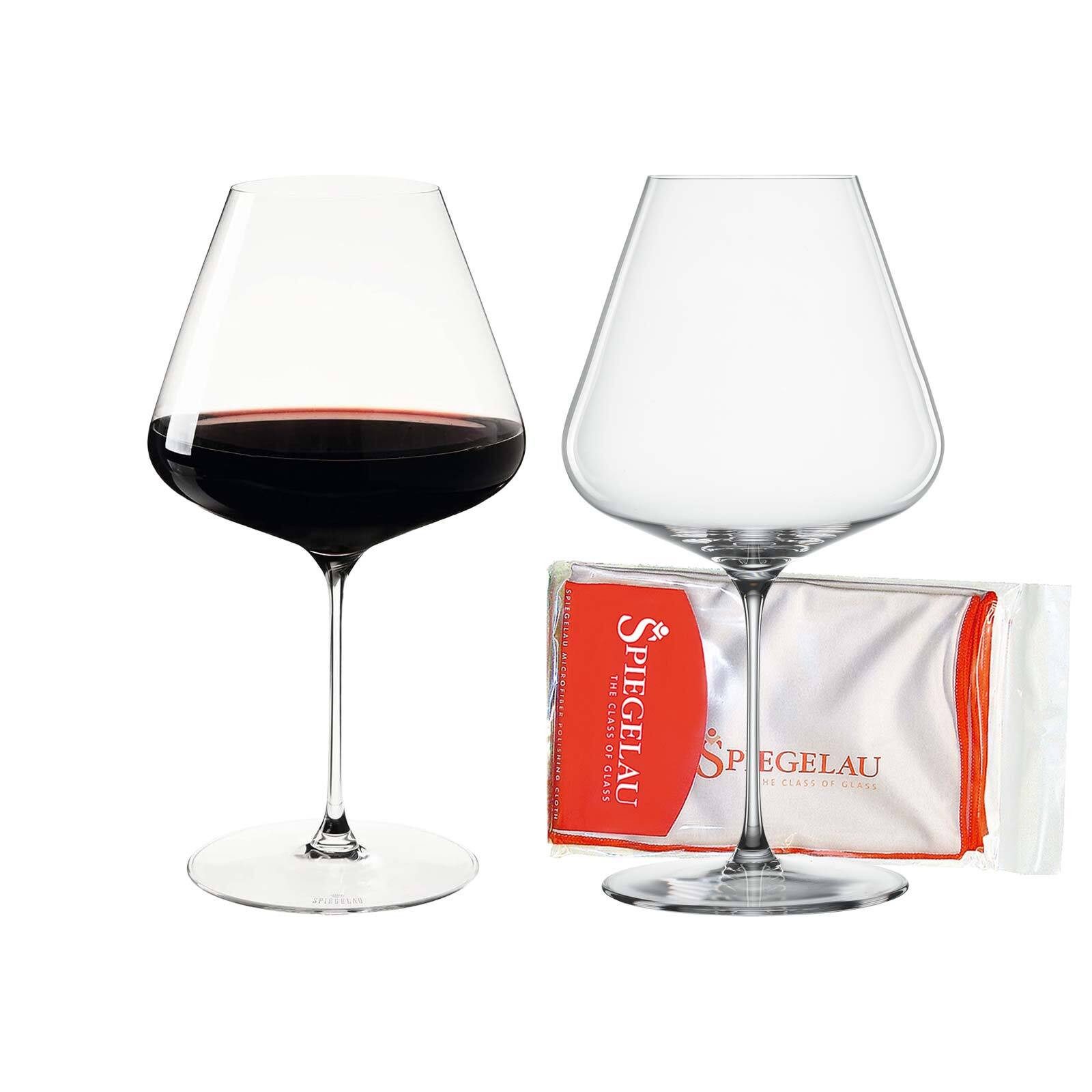 SPIEGELAU Rotweinglas Definition Burgundergläser + Poliertuch 960 ml, 2-tlg., Glas