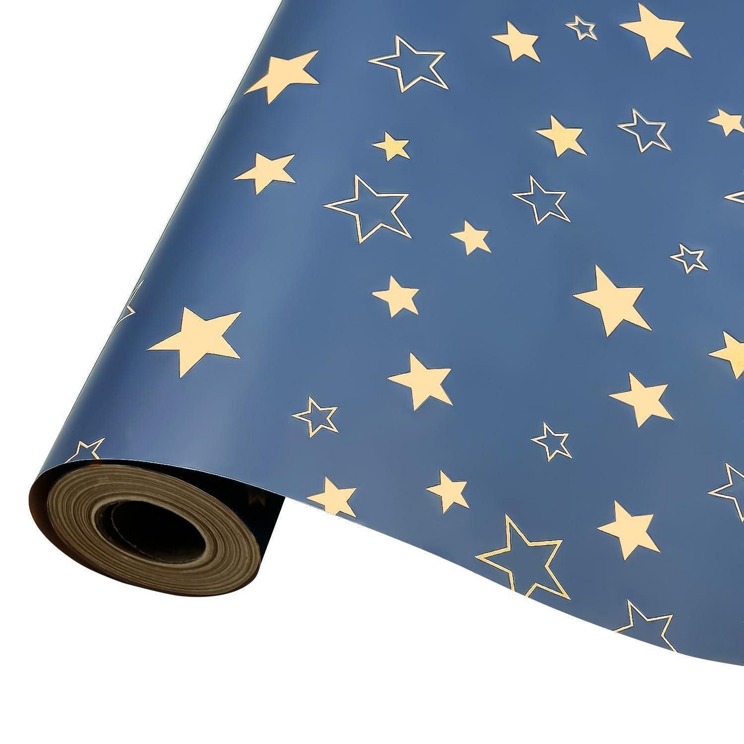 LuxusKollektion Geschenkpapier Geschenkpapier Blau Sterne 60x1200cm Recycling