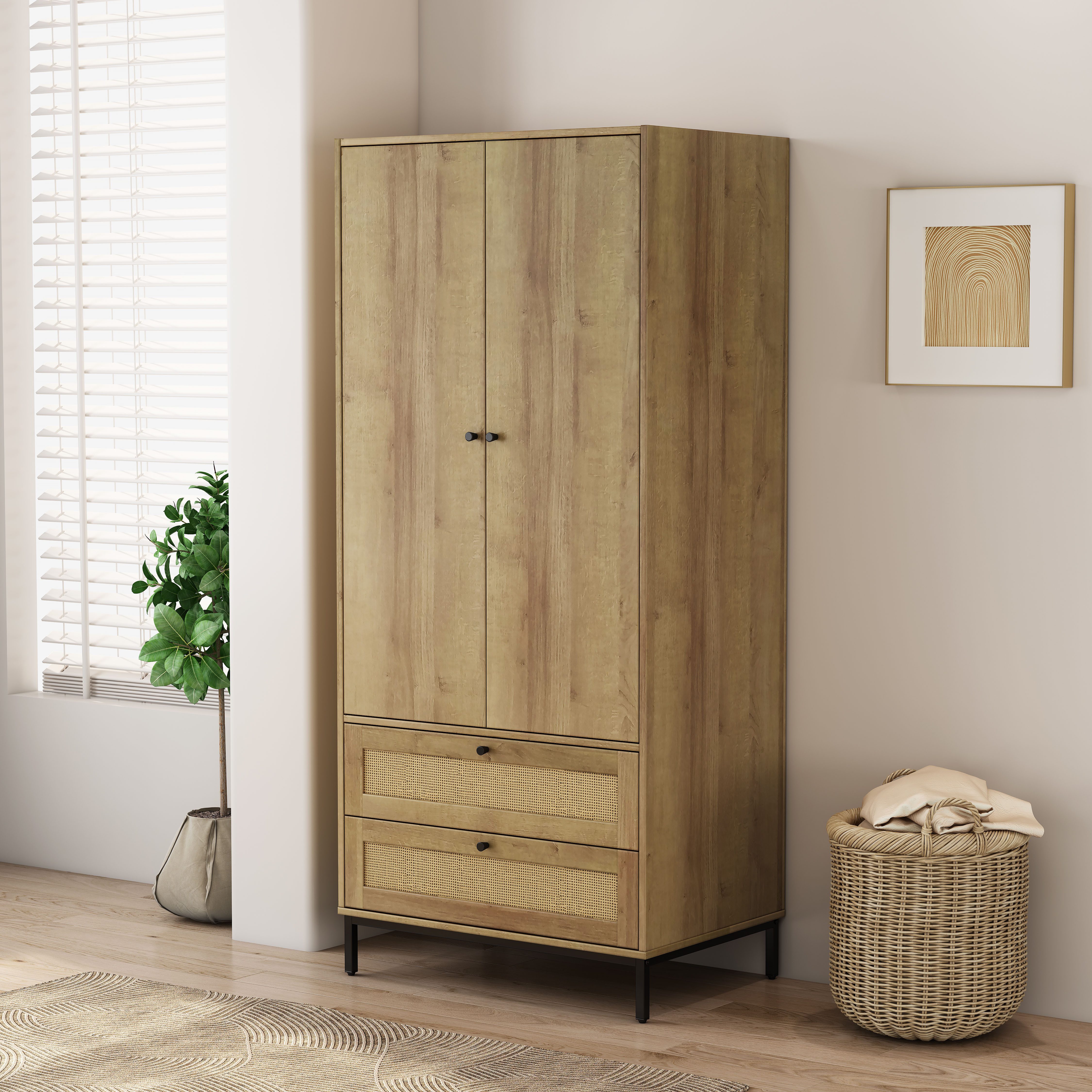 OTTO home Kleiderschrank Motala Schlafzimmerschrank Garderobe Boho Eichen-D günstig online kaufen