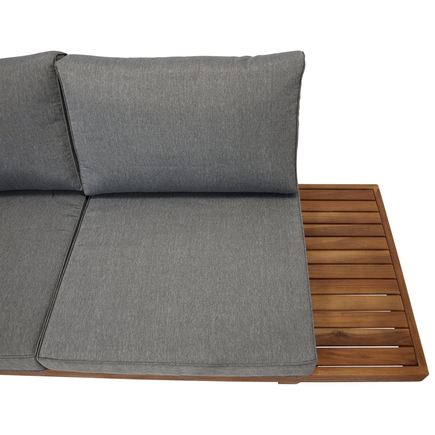 DEGAMO Gartenlounge-Set CARTAGENA, (1-tlg), Ecksofa 250x250cm, Akazie geölt, Polster grau