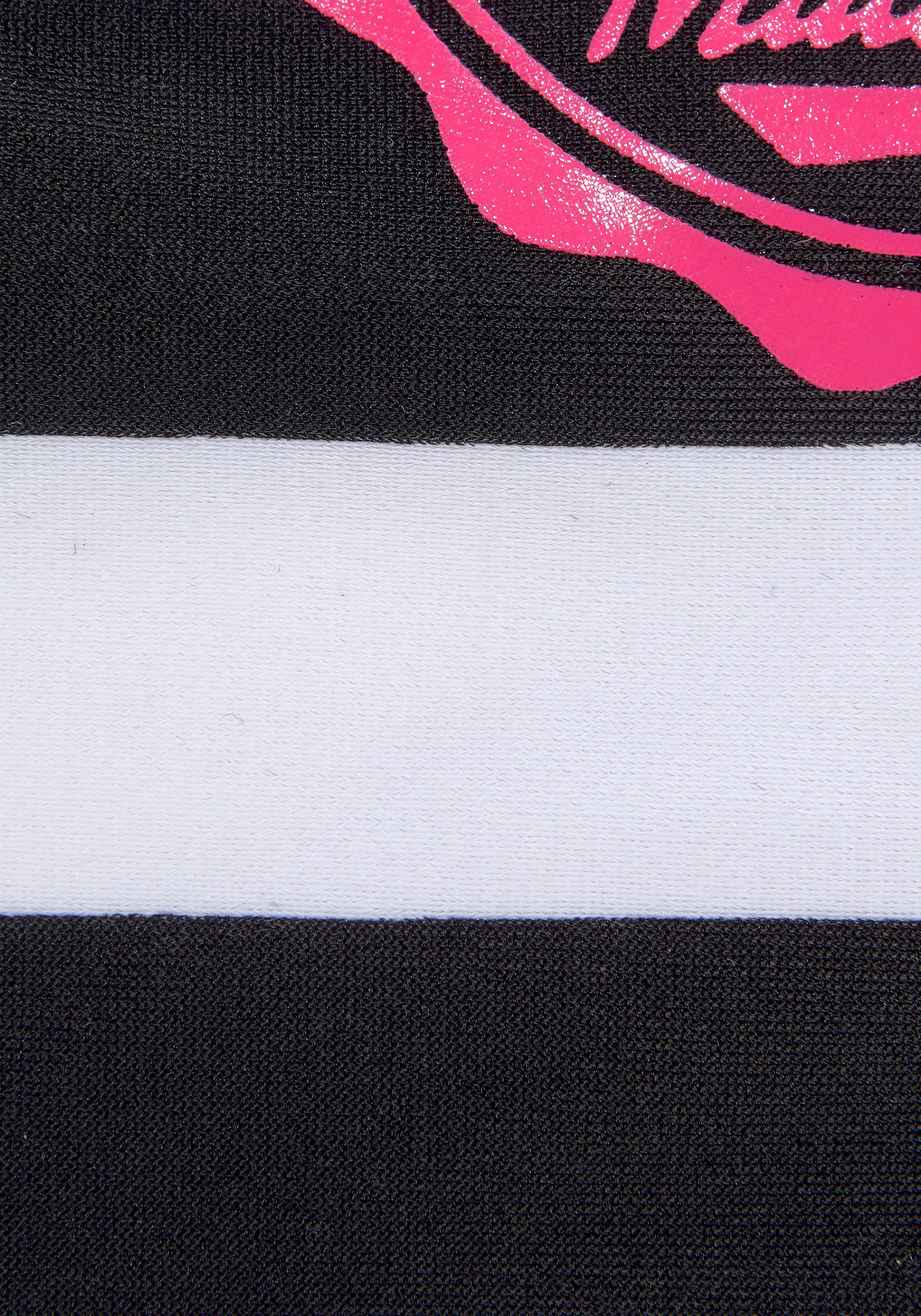 schwarz-weiß Bandeau-Bikini mit Bench. trendigen Streifen
