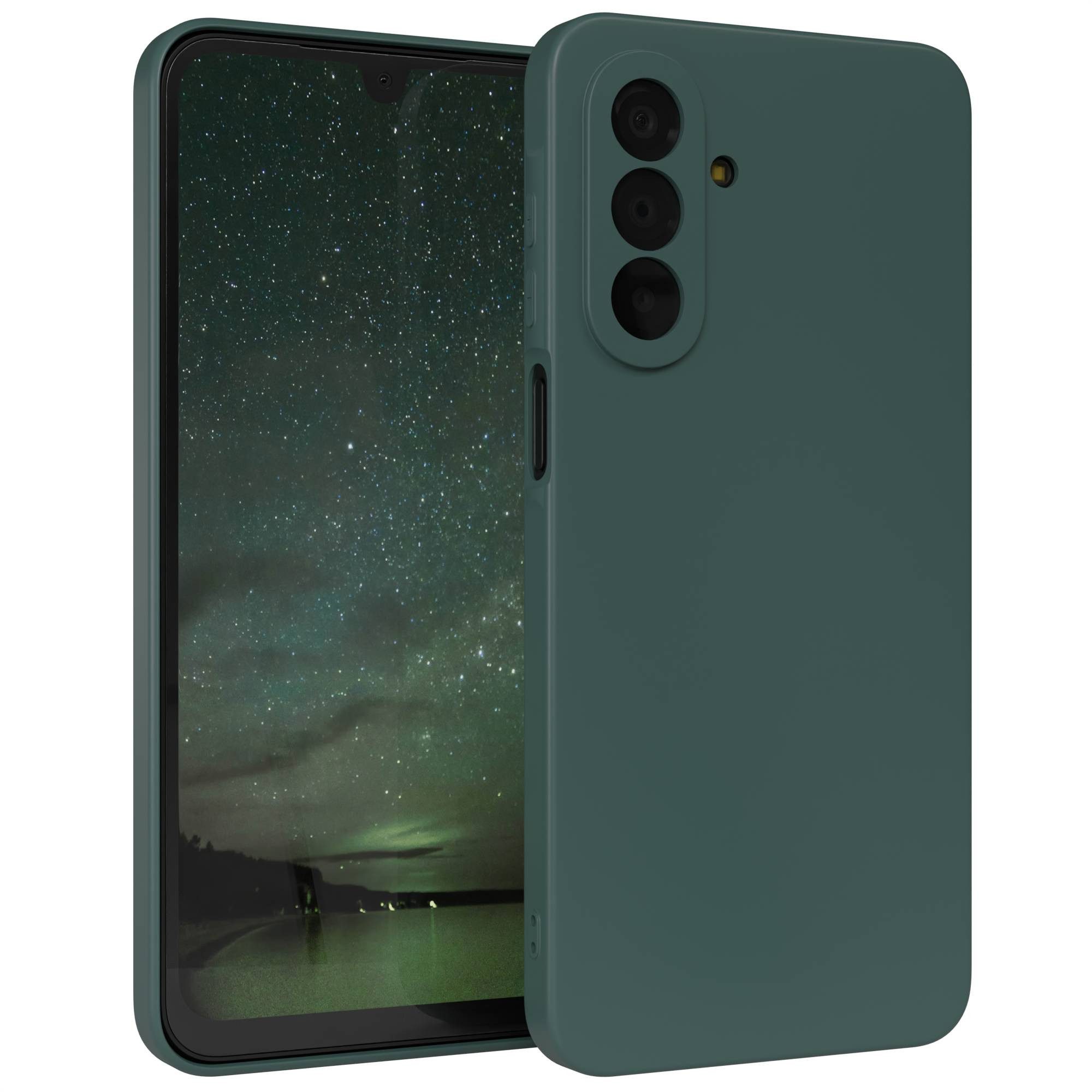 EAZY CASE Handyhülle TPU Hülle für Samsung Galaxy A17 6,7 Zoll, Silikon Schutzhülle mit Kameraschutz kratzfestes Bumper Nachtgrün