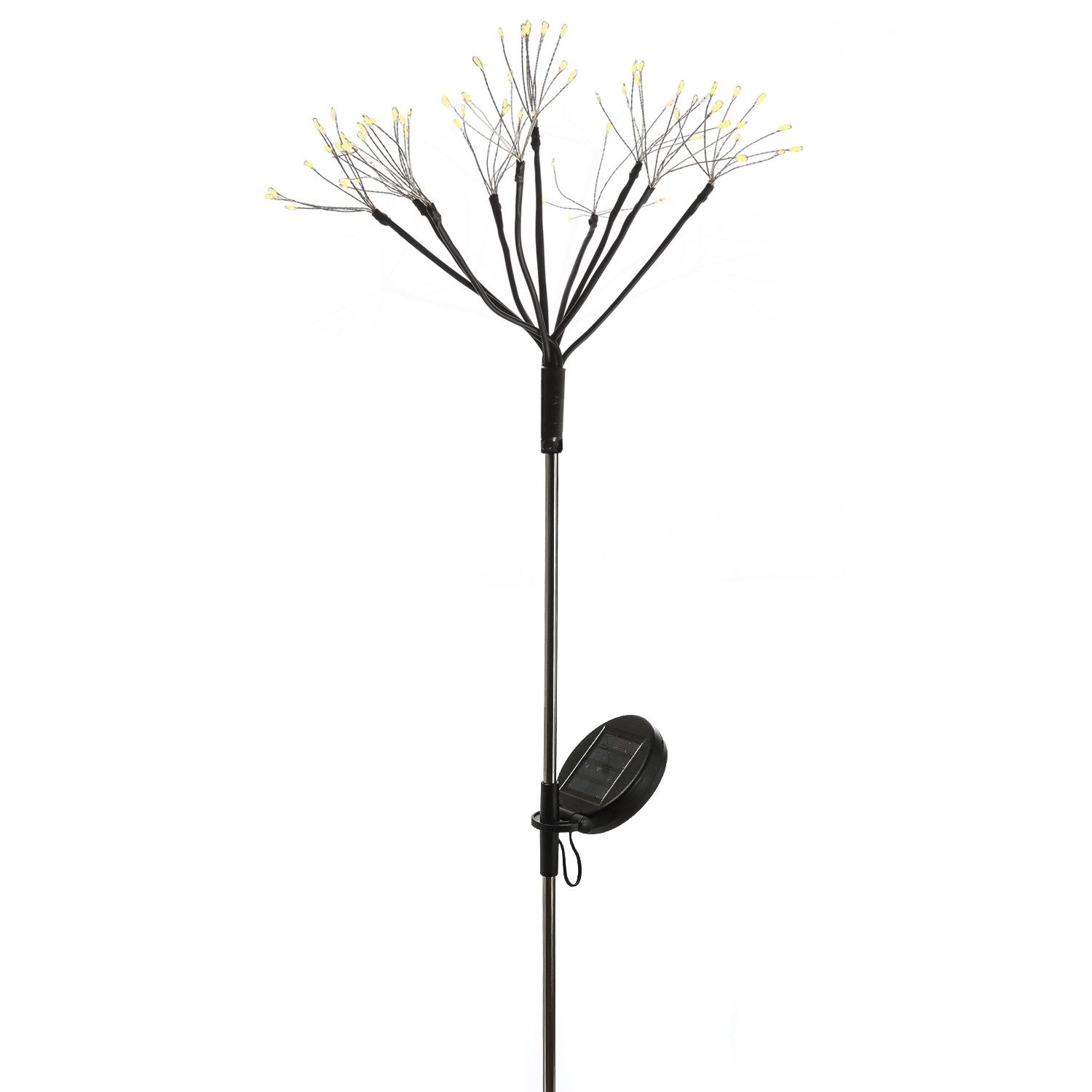 MARELIDA LED Solarleuchte LED Solarstab Feuerwerk Gartendeko Gartenstecker 80cm schwarz, LED Classic, warmweiß (2100K bis 3000K) – Bild 2 von 5