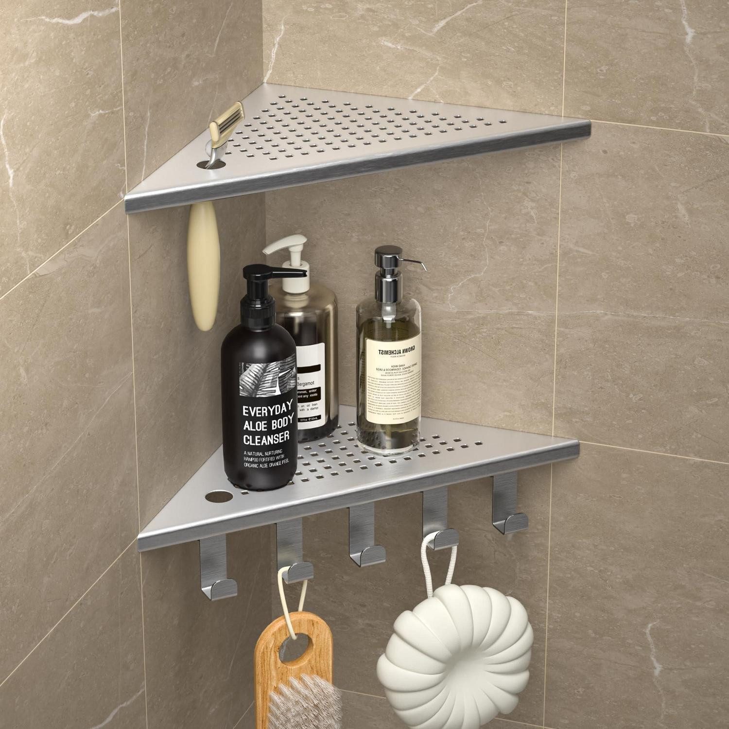 LuxusKollektion Eckregal Duschregal Ecke 25.4cm Edelstahl gebürstet, 1-tlg.