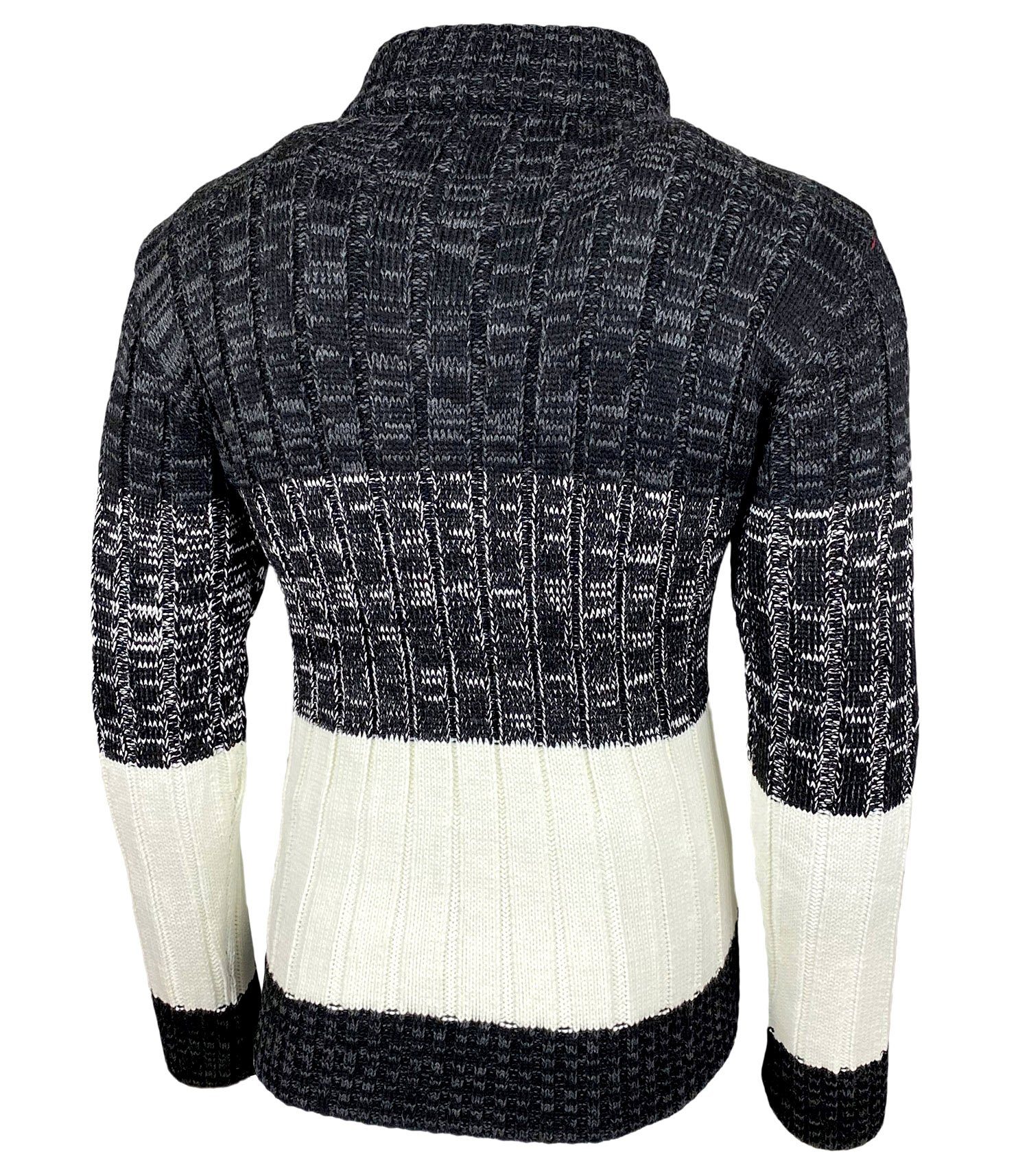 Baxboy Strickpullover Baxboy Herren Grobstrick Pullover Stehkragen Pulli B-51112