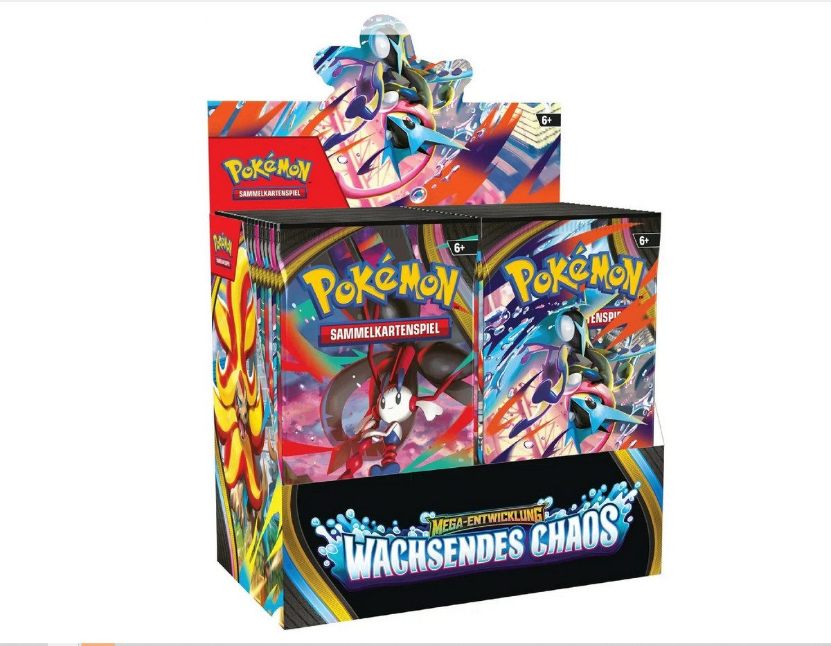 The Pokémon Company Sammelkarte Mega-Entwicklung – Wachsendes Chaos Display Deutsch