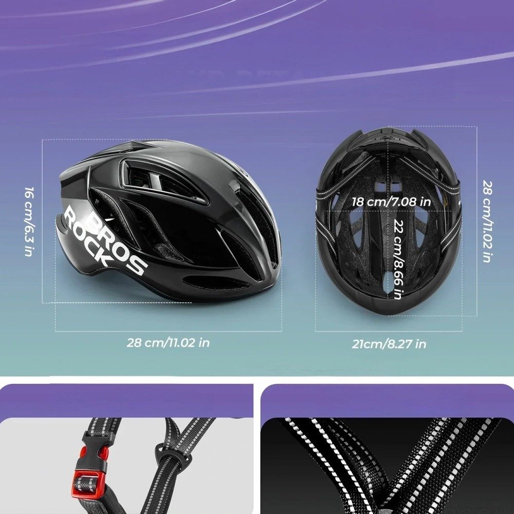 ROCKBROS Fahrradhelm Fahrradhelm Radhelm (Spar-Set, 1-tlg), 19 Lüftungen, 222 g leicht, reflektierende Riemen
