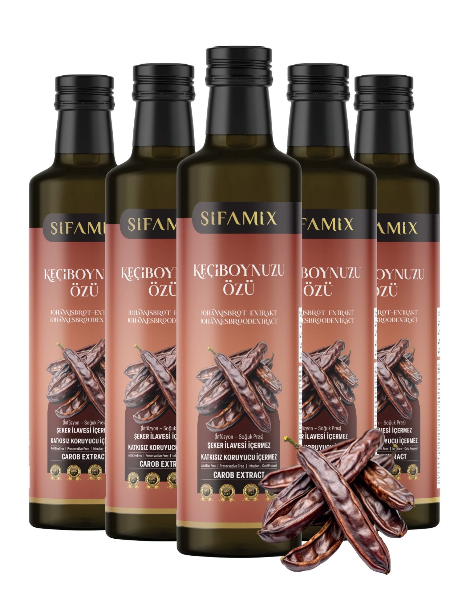 ADELSHOP Sirup SiFAMiX Johannisbrot Extrakt 500ml – Pur, Ohne Zucker & Kaltgepresst, Kaltgepresst, Ohne Zuckerzusatz, 100% Natürlicher Extrakt