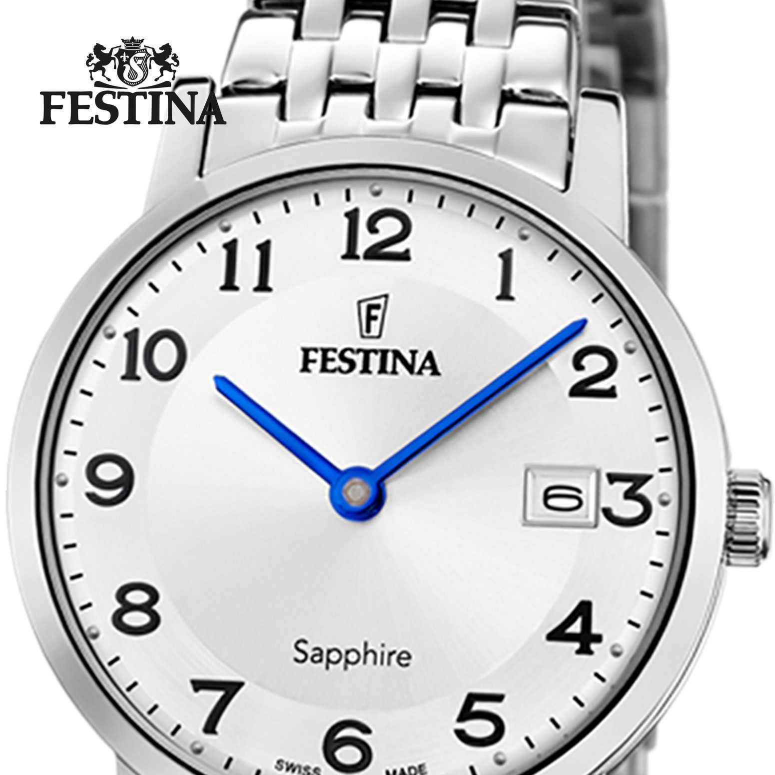 Festina Quarzuhr Festina Damenuhr Edelstahl silber, (Analoguhr), Damen Armbanduhr rund, Edelstahlarmband silber, Elegant