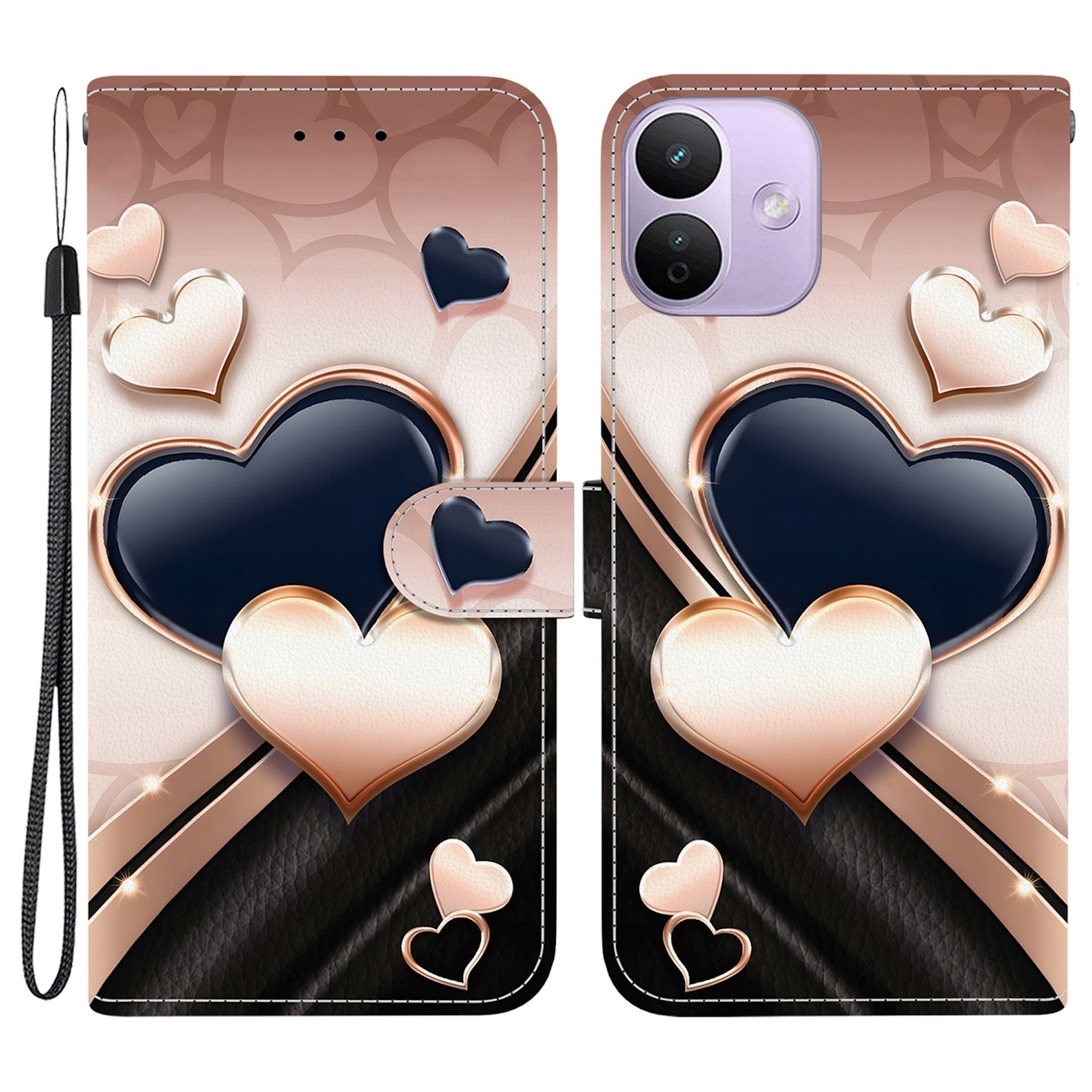 Wigento Handyhülle Klapphülle Kunstleder Tasche für Xiaomi Redmi Note 17 Pro 5G Motiv 1 6,83 Zoll, Kartenfach, Standfunktion