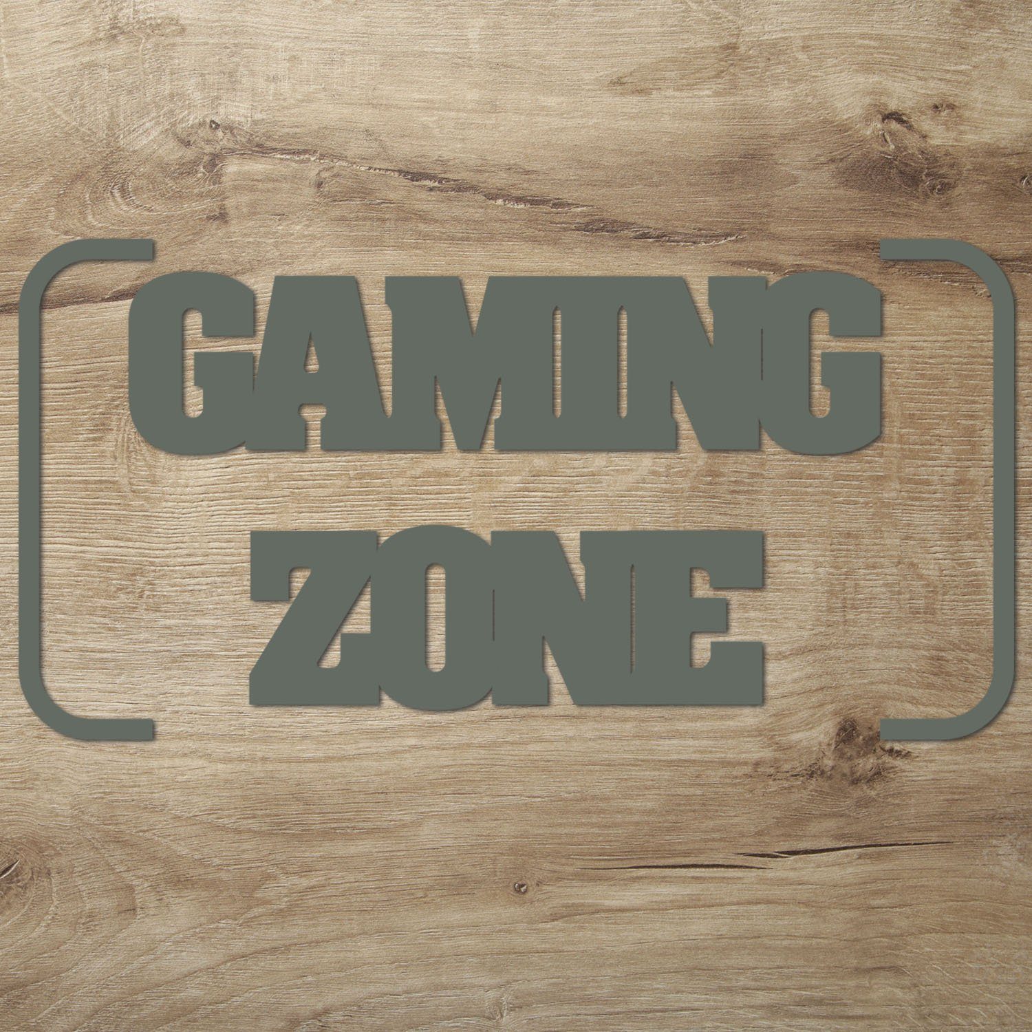 Namofactur 3D-Wandtattoo Gaming Zone Wand Deko für Gamer (4-teilig), modernes Gaming Zone Wandtattoo aus Holz, Wandgestaltung für Gamer