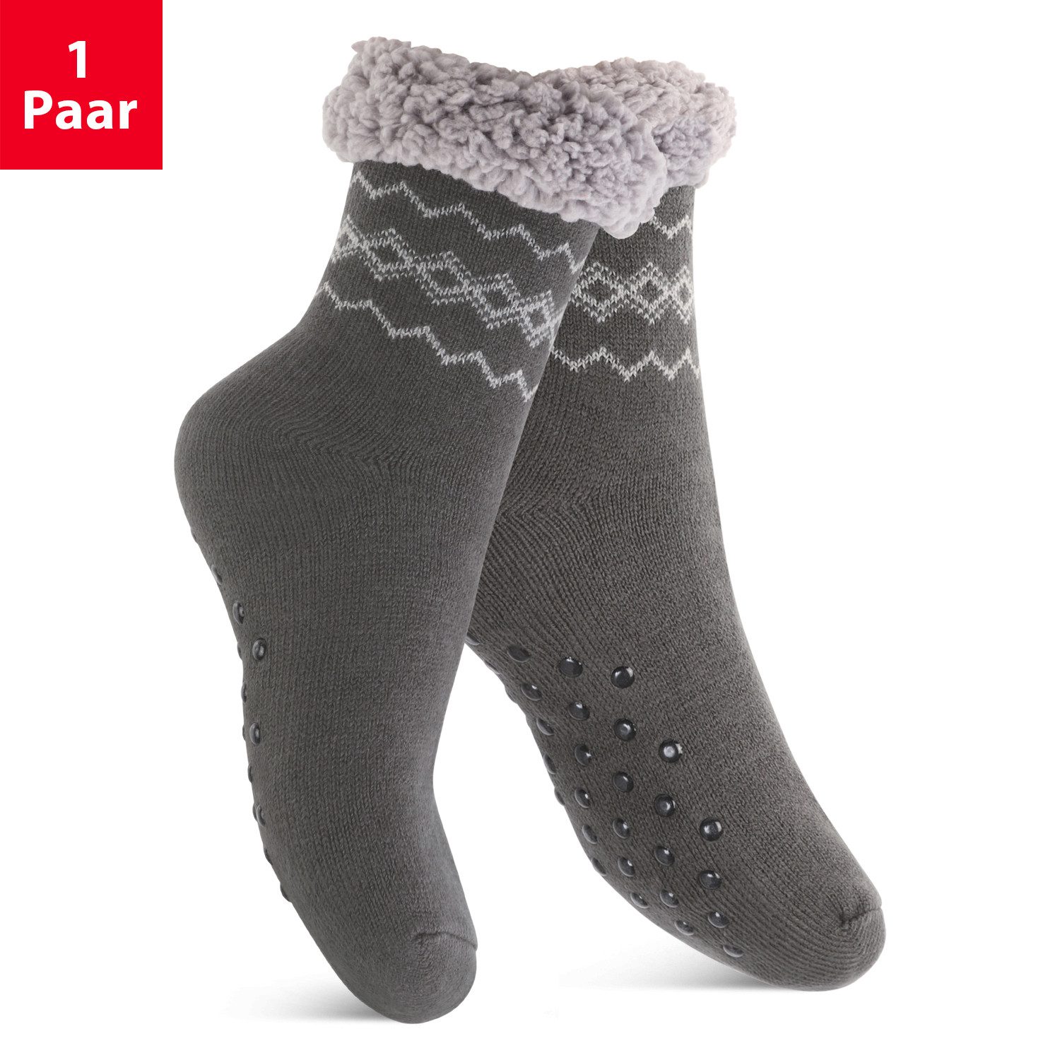 Footstar ABS-Socken Winter Шкарпетки для дому Damen & Herren 1er oder 2er М'які шкарпеточки