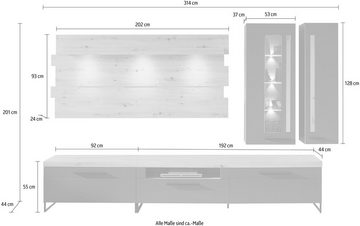 Innostyle Wohnwand Loft Two, (5-St), inkl. LED-Beleuchtung