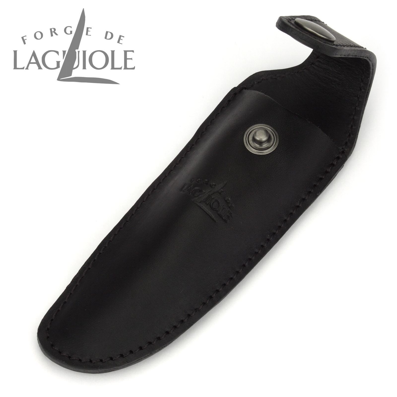 Forge de Laguiole Messertasche A 3 N, Gürteletui für Laguiole Messer mit 11/12cm Grifflänge - Leder schwarz