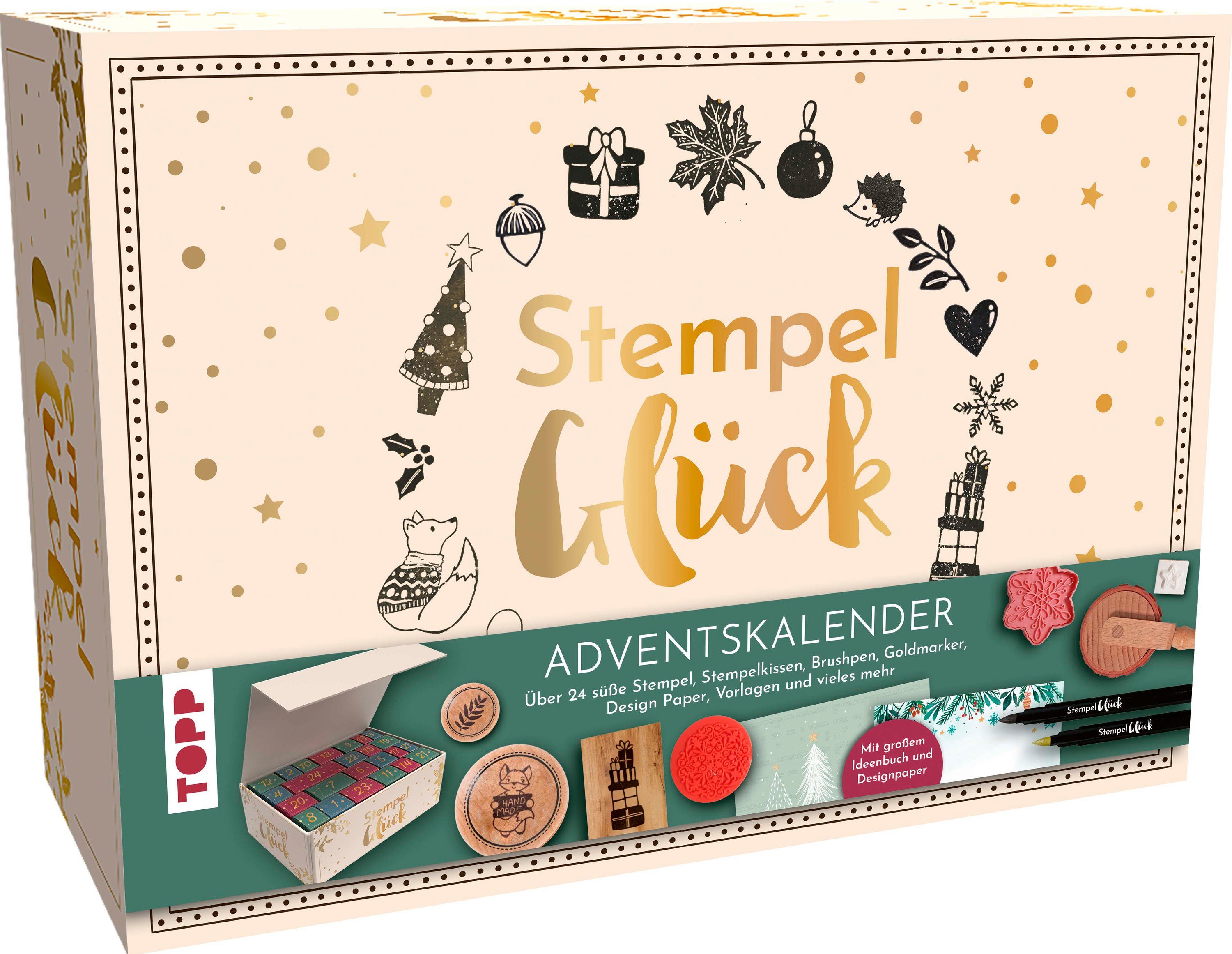 Topp Kreativset Adventskalender Stempel-Glück, 27 cm x 20 cm x 10 cm