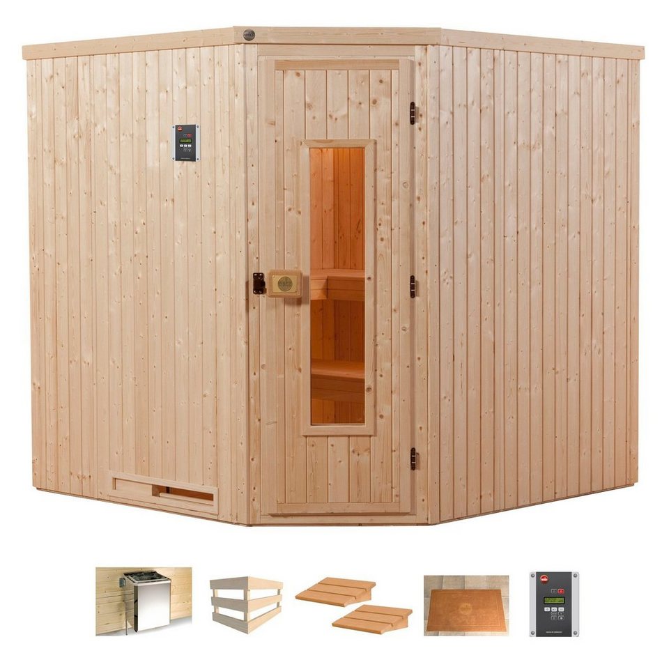 Sauna Elementsauna Varberg 2 HT isolierte Holztür mit 