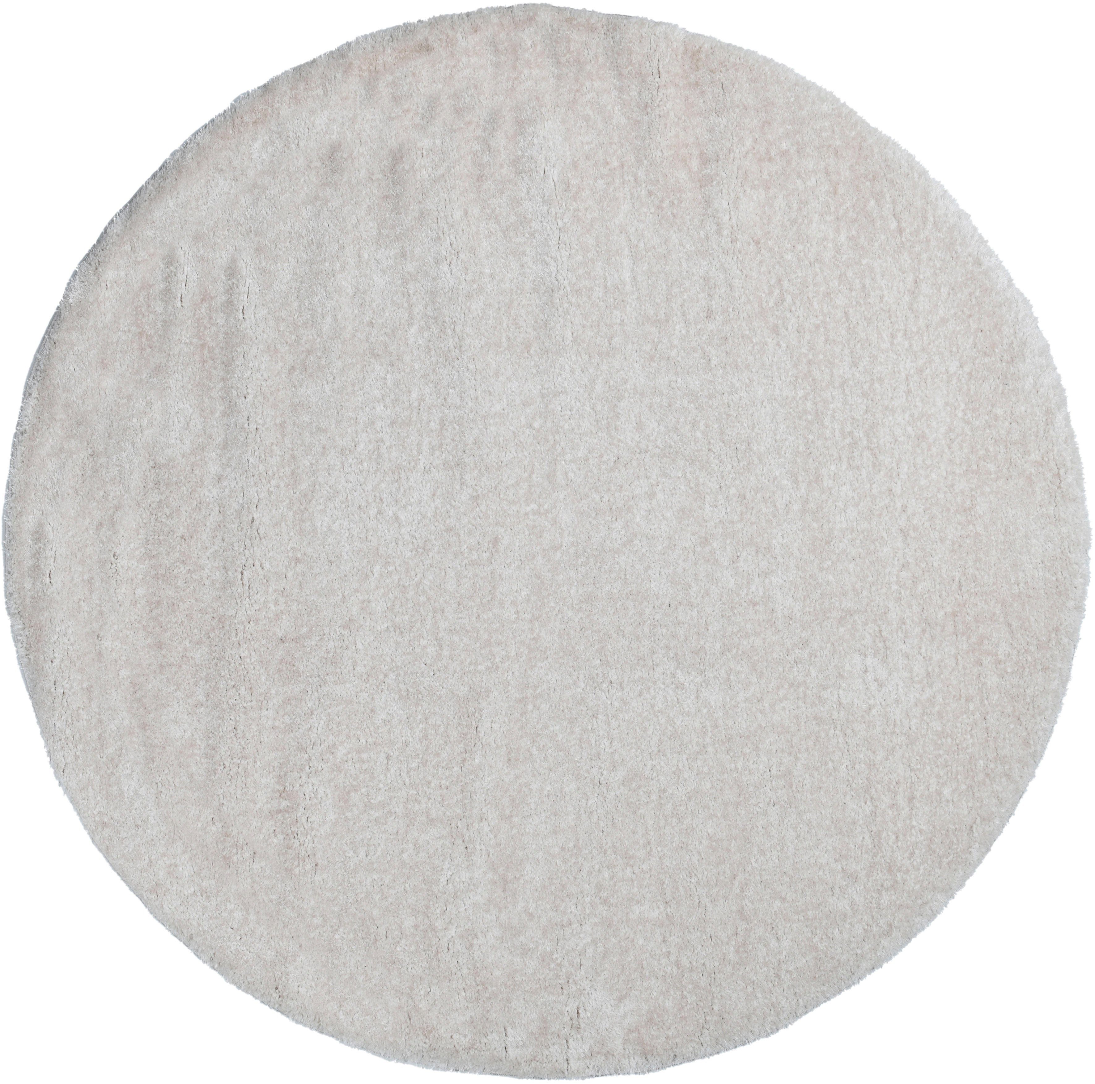 Hochflor-Teppich Malin, Home affaire, rund, Höhe: 43 mm, Uni-Farben, leicht glänzend, besonders flauschig durch Mikrofaser creme
