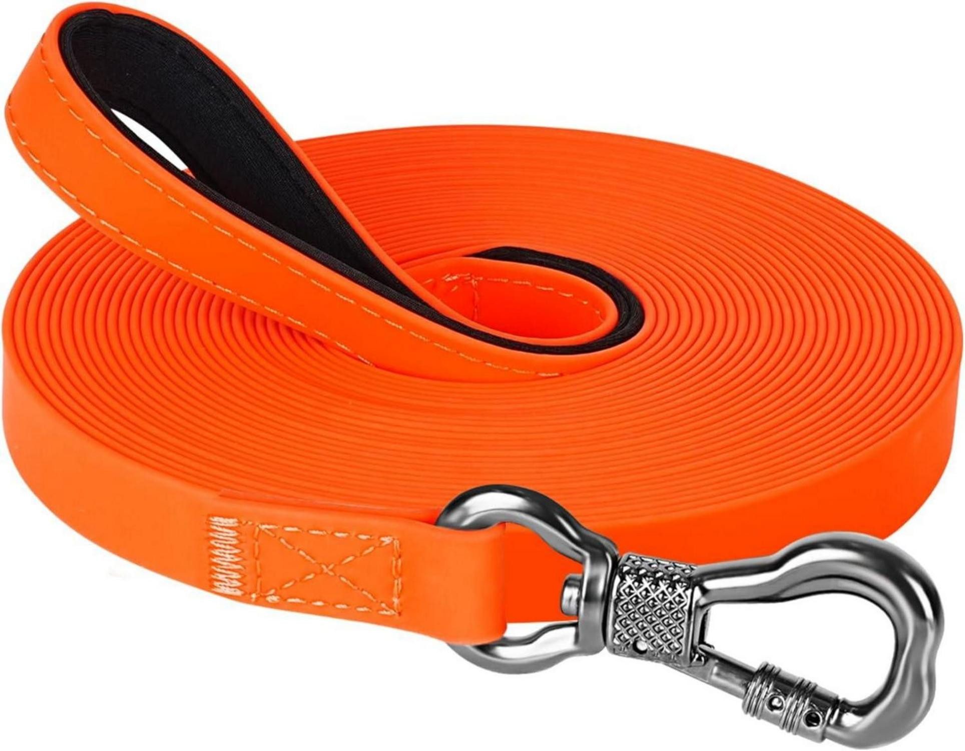 Hunde-Halsband Wasserdichte Schleppleine für Hunde 10M Neon Orange