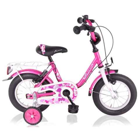 T&Y Trade Kinderfahrrad 14 Zoll Kinder Mädchen City Fahrrad Bike Rad Kinderfahrrad PASSION, 1 Gang, Gepäckträger, Stützräder
