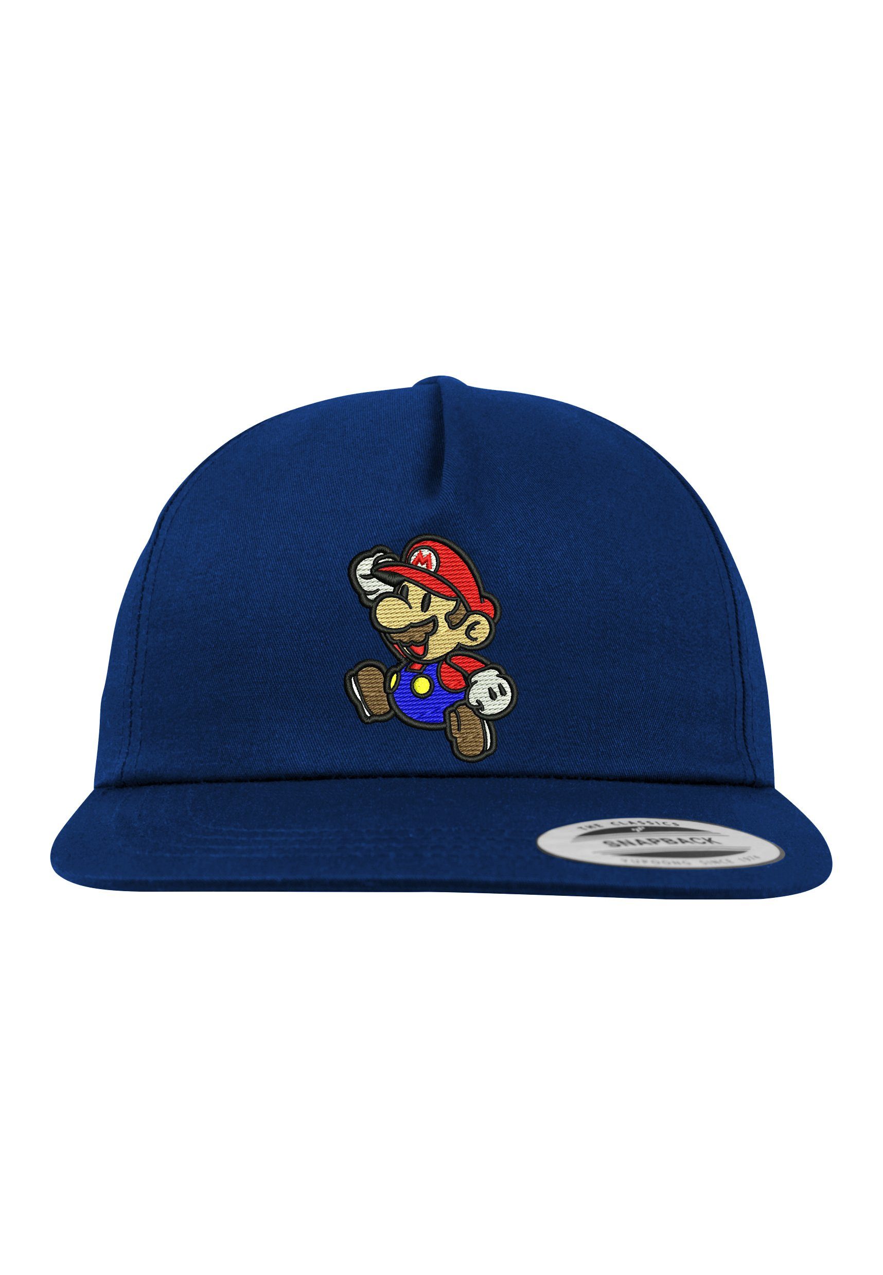 Youth Designz Baseball Cap Mario Unisex Snapback Cap mit modischer Logo Stickerei Navyblau