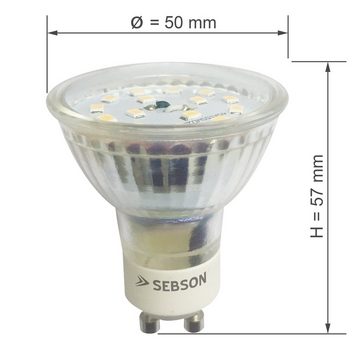 SEBSON LED-Leuchtmittel GU10 LED Lampe 5W dimmbar warmweiß 350lm 3000K 230V Leuchtmittel