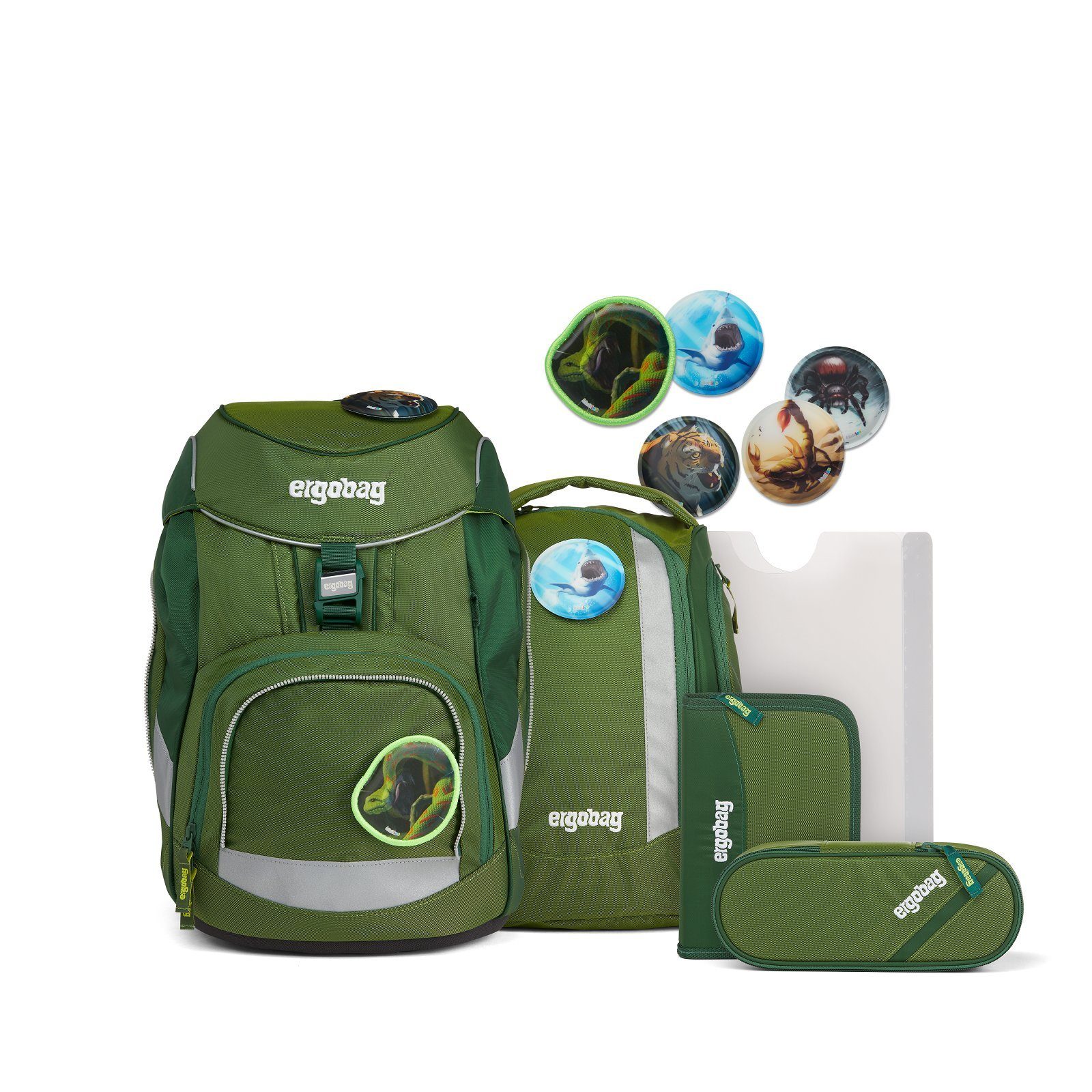 ergobag Schulranzen Pack (Set), Pack erg-set aus recycelten PET-Flaschen hergestellt