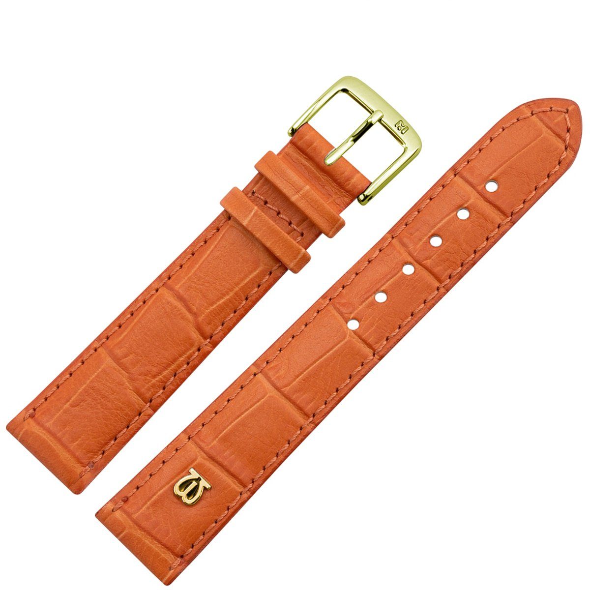 MARBURGER Uhrenarmband 16mm Leder Alligator Prägung