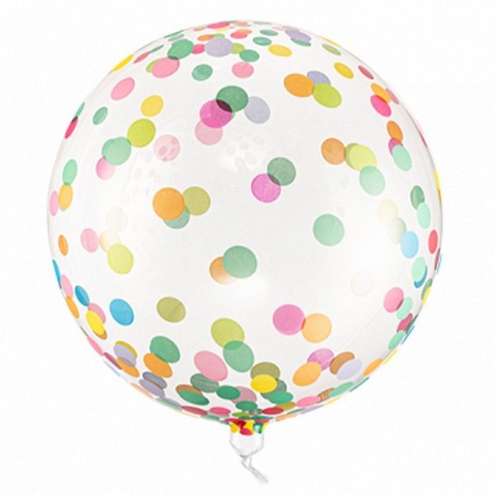 partydeco Luftballon Ballon Orbz - Dots Punkte Ø 40cm transparent