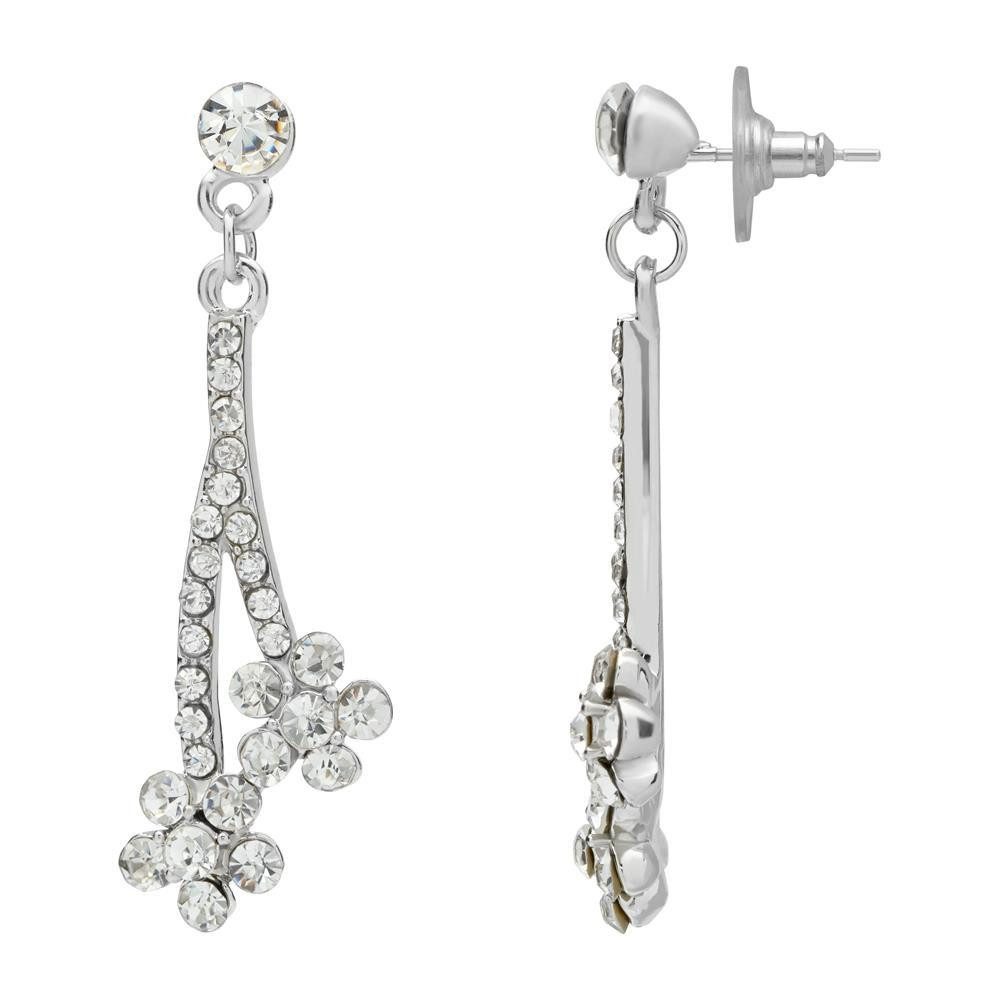 Unique Paar Ohrstecker Ohrstecker Blüten Modeschmuck Steinbesatz klar MOE00 günstig online kaufen