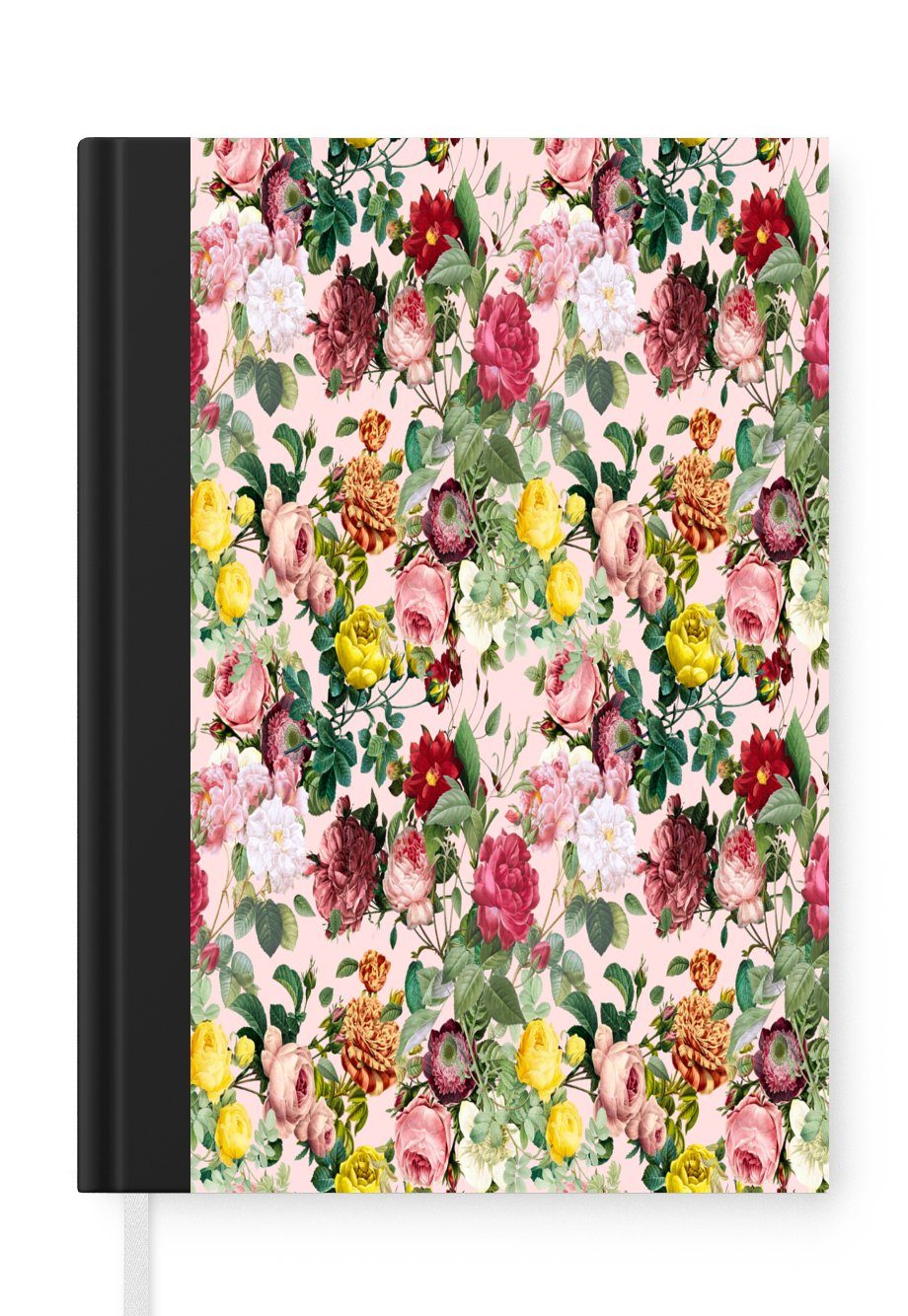 MuchoWow Notizbuch Blumen - Rosen - Rosa, Journal, Merkzettel, Tagebuch, Notizheft, A5, 98 Seiten, Haushaltsbuch