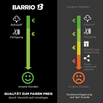 Barrio 13 Unterhemd T-Shirt Business mit Kurzarm und V-Ausschnitt für Herren (Packung, Set, Spar-Pack, Spar-Packung, 4-St., 4er-Pack) Feinripp aus 100% Baumwolle