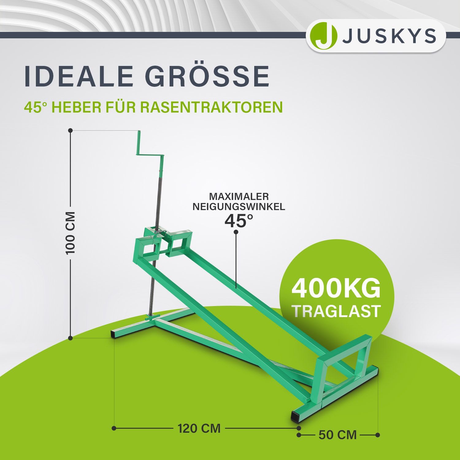 Juskys Rasentraktor, Rasentraktorheber, stufenlos 45°, zusammenklappbar, günstig online kaufen