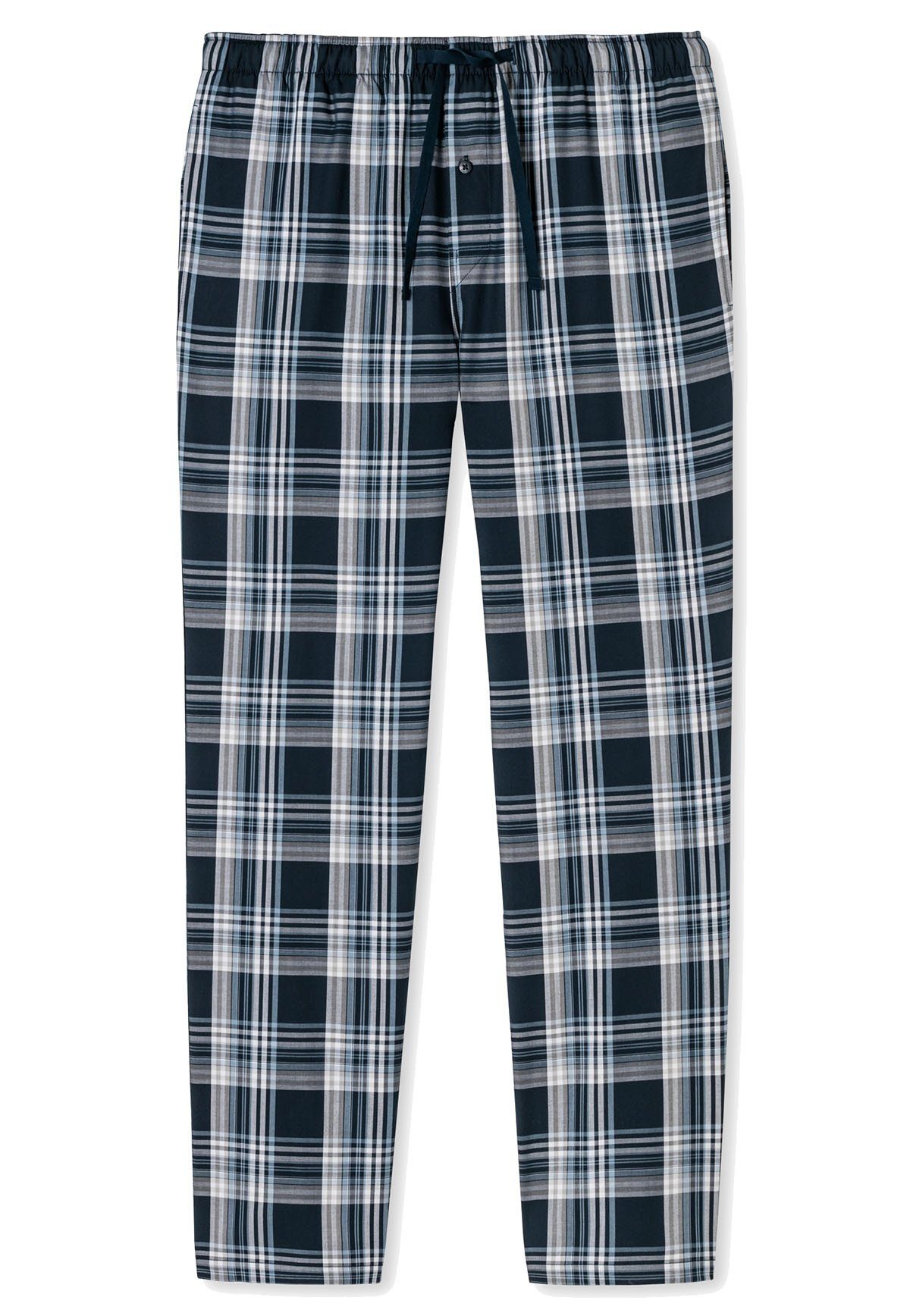 Schiesser Jogginghose Herren Mix & lang Dunkelgrau Pyjamahose, - Relax Baumwolle