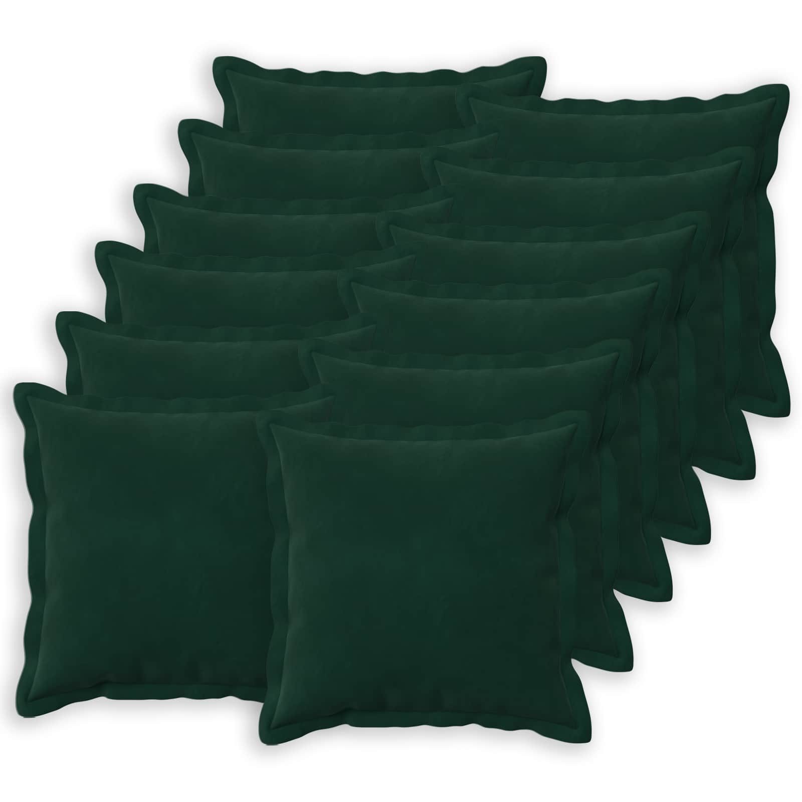 vidaXL Kissenbezug Kissenbezug 12 pcs HOUTEN Dunkelgrün 40 x 40 cm Samt, (12 Stück)
