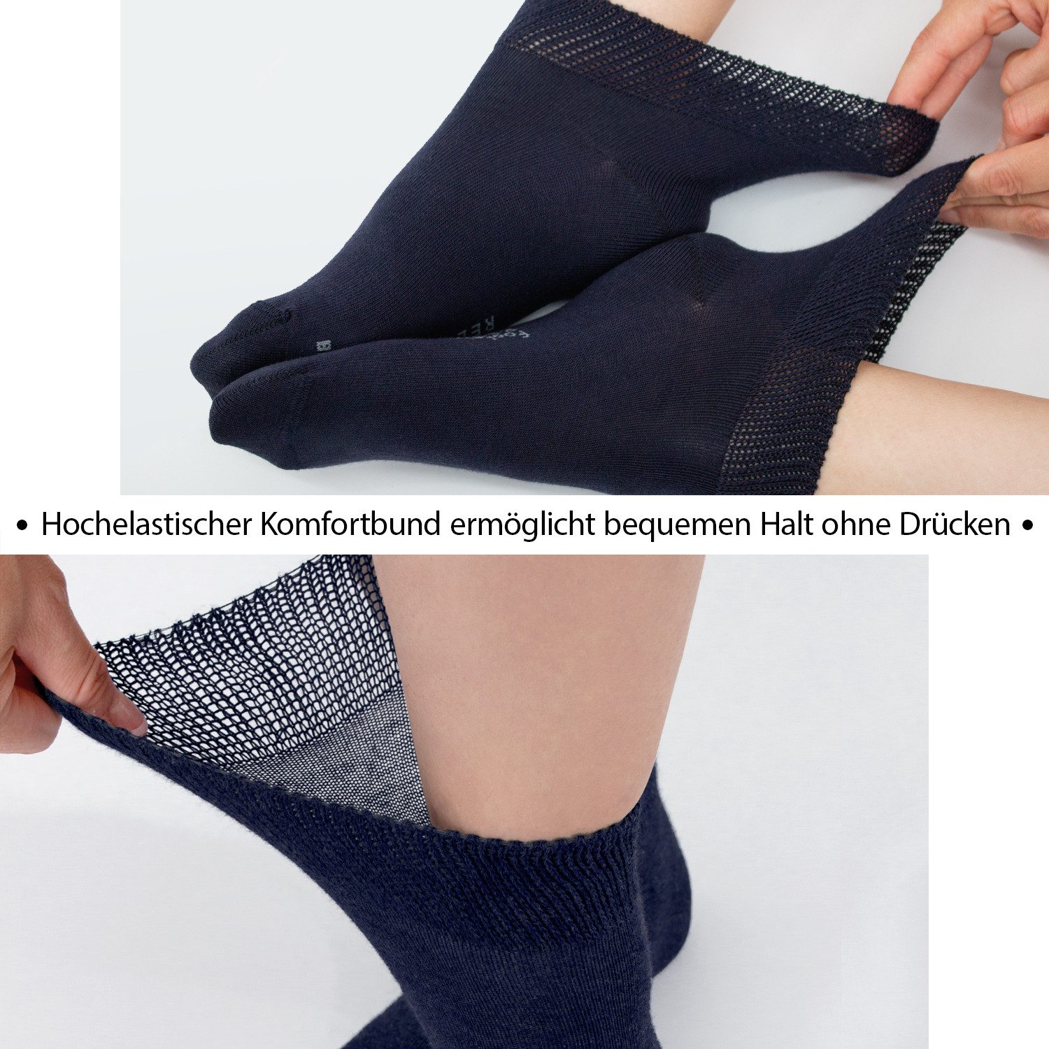 Footstar Diabetikersocken 6 Paar Diabetiker Kurzschaft Socken Nahtfrei