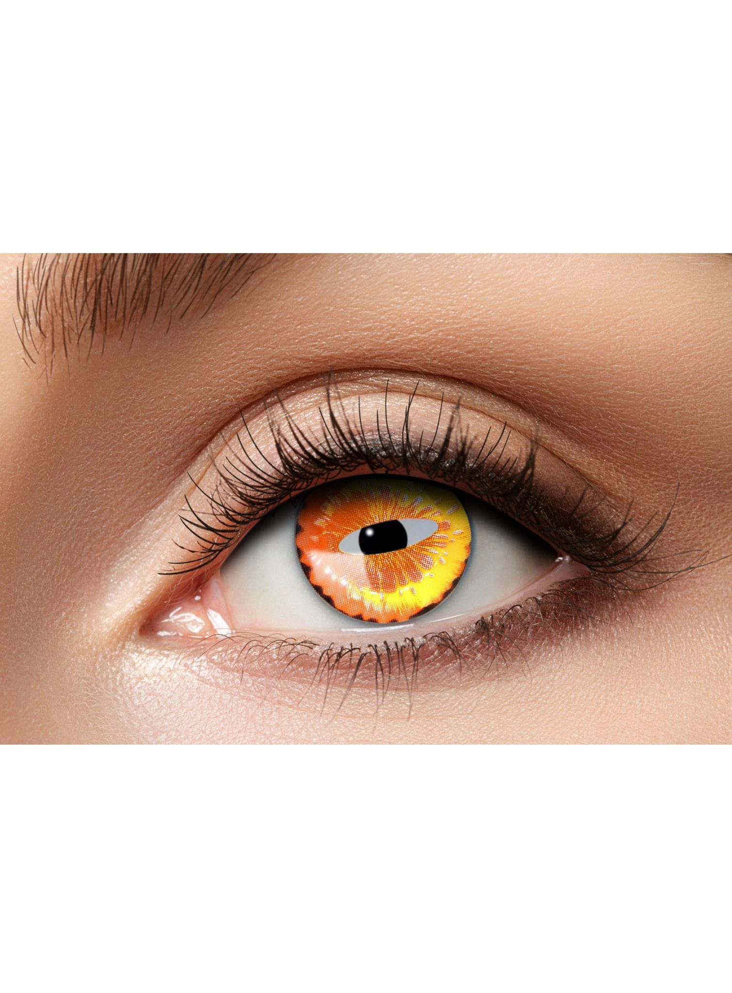 Metamorph Motivlinsen Orange Drachen Kontaktlinsen, Weiche Jahres-Motivlinsen für fantastische Verwandlungen