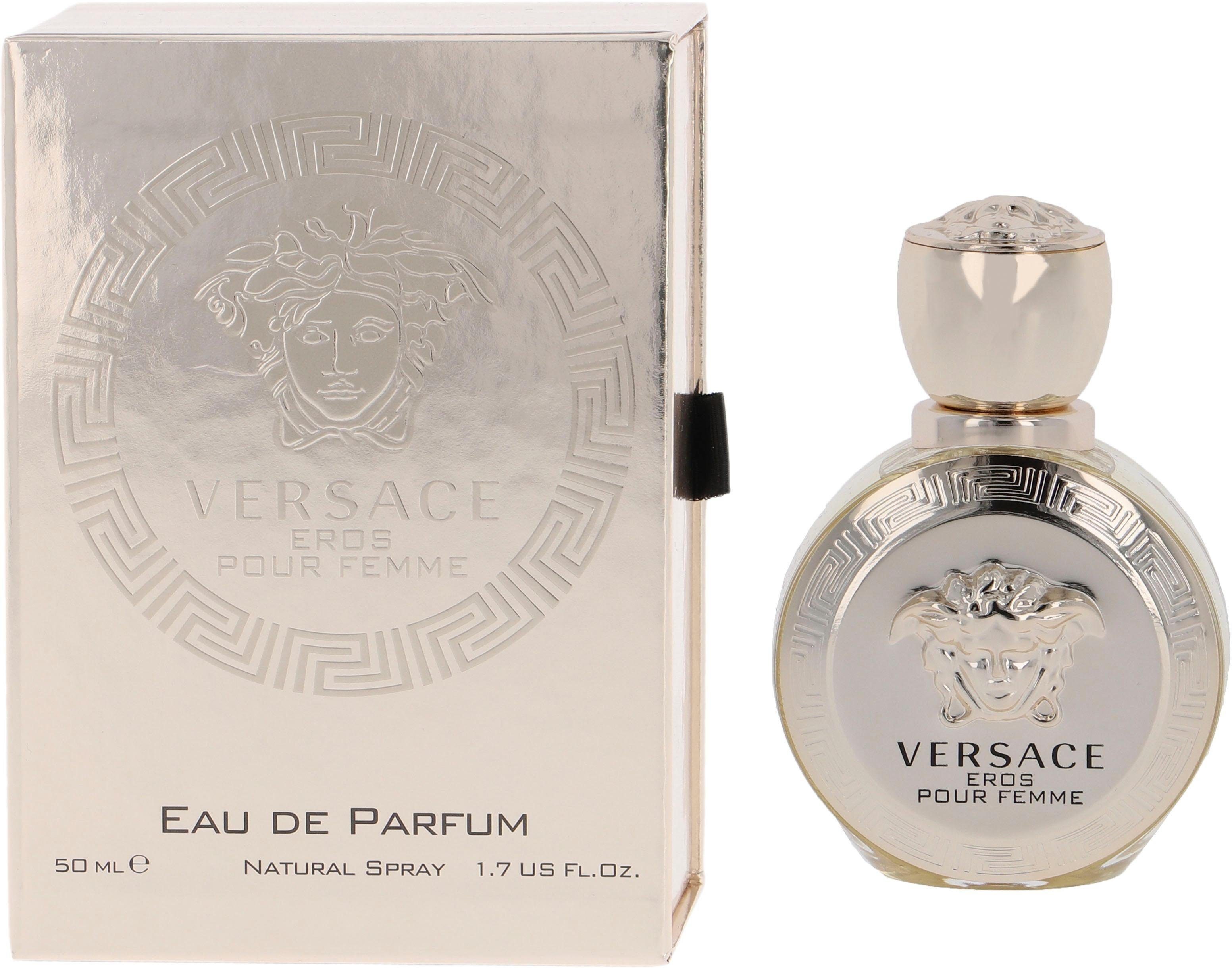 Versace Eau de Parfum EROS POUR FEMME EDP, Fruchtiger Damenduft mit Mandarine, Himbeere, Jasmin und Patchouli.