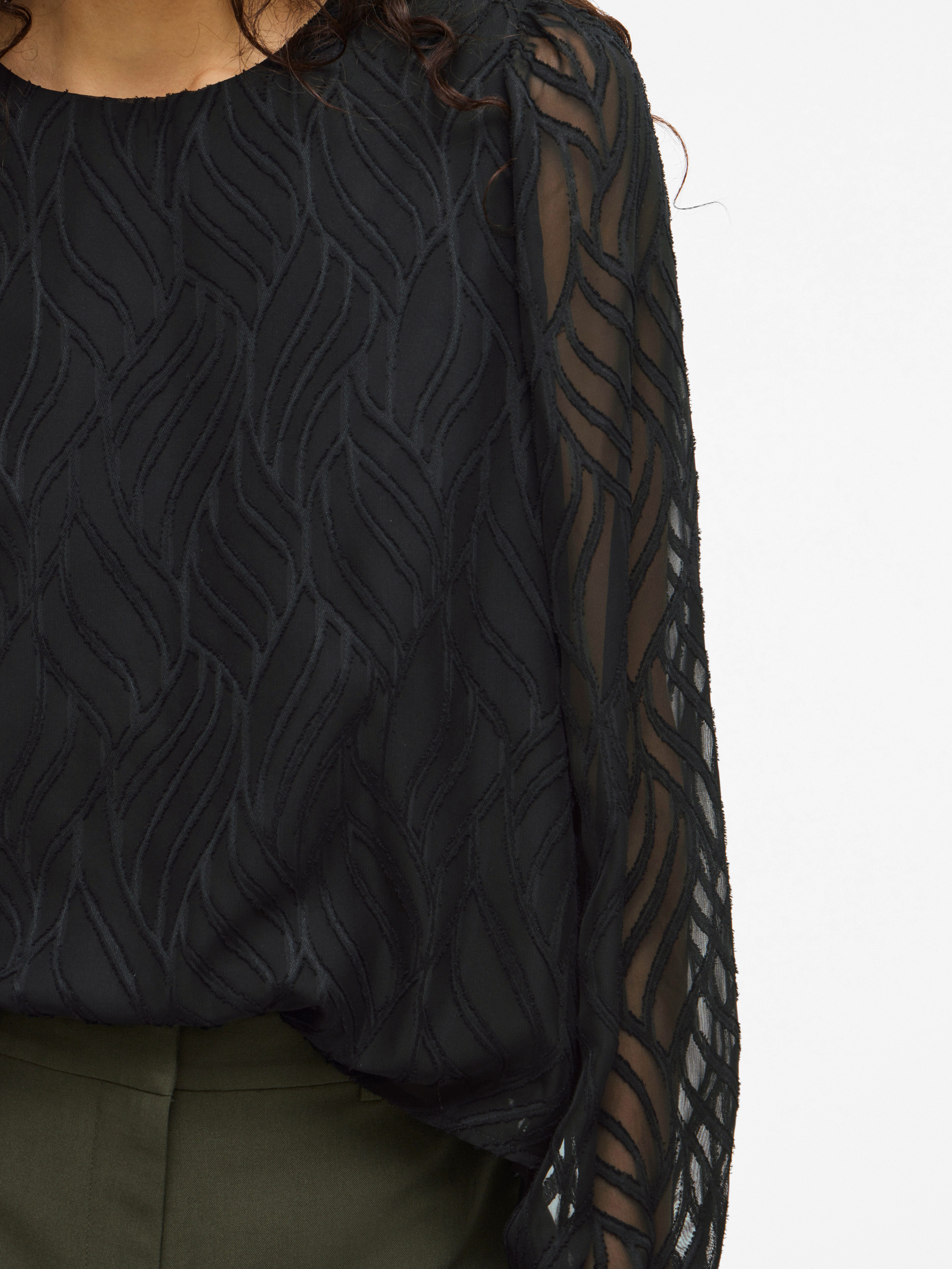 Vila Blusenshirt VIMIKA O-NECK L/S TOP - NOOS