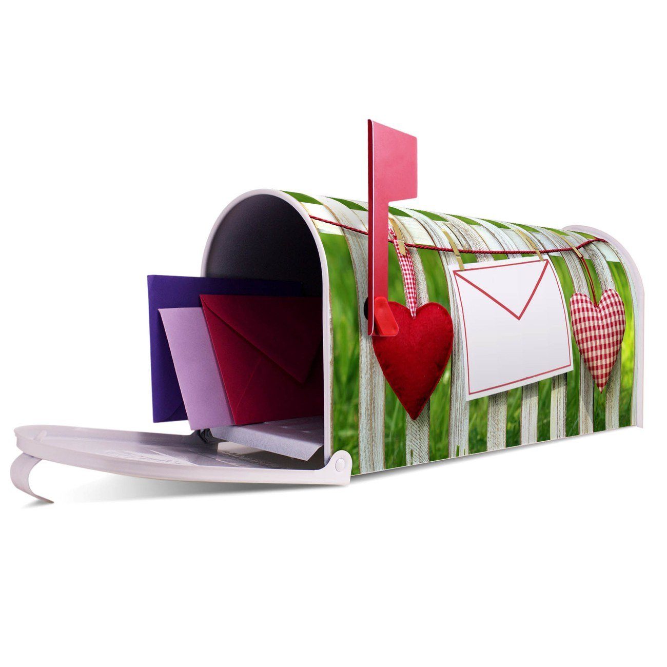 Amerikanischer Gartenzaun USA), original x banjado Briefkasten Mississippi x Mailbox weiß 17 cm (Amerikanischer 51 22 aus Briefkasten,
