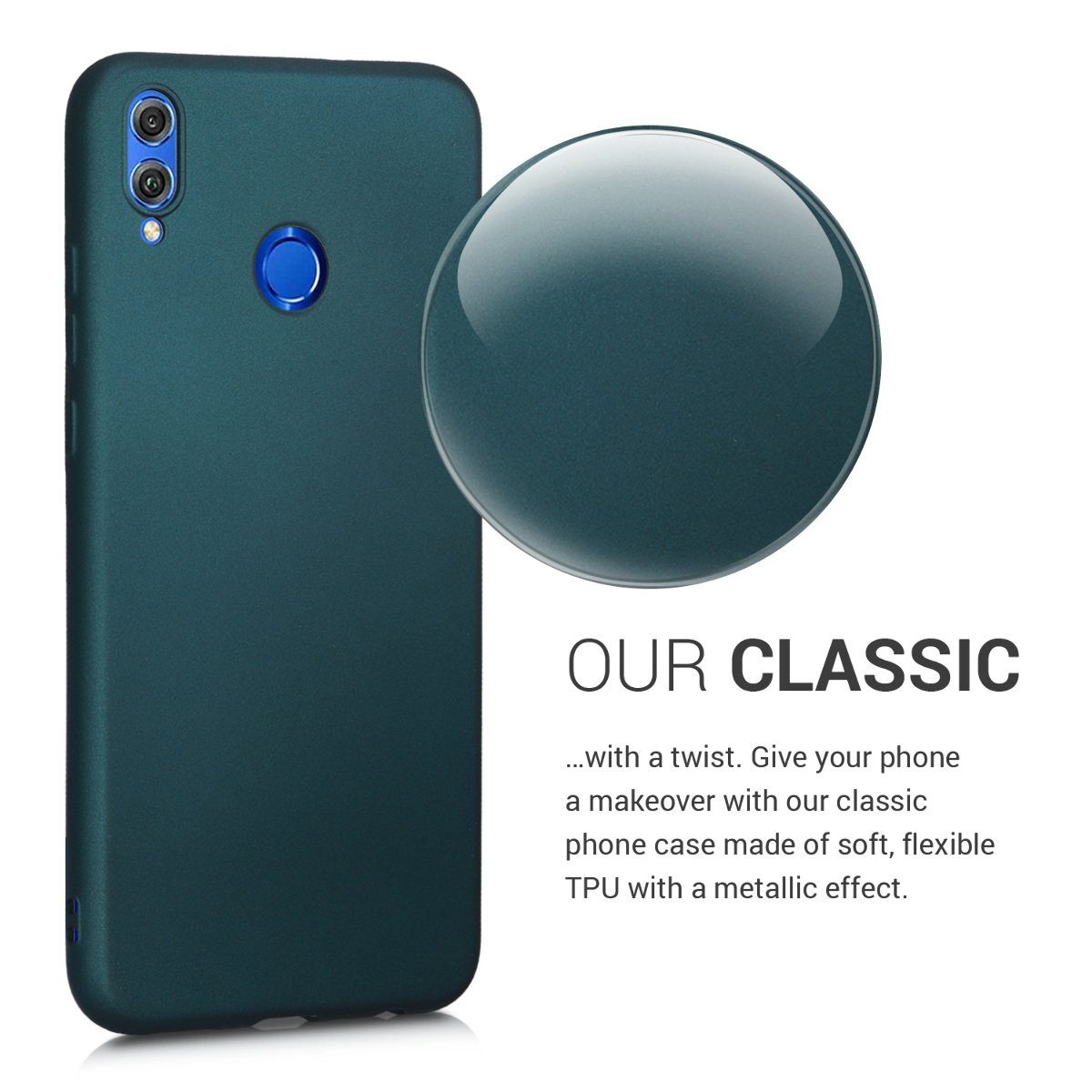 kwmobile Handyhülle Handyhülle für HONOR 8X Hülle, Silikon Case metallisch schimmernd - Schutzhülle Cover