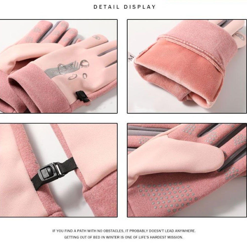 Blusmart Fahrradhandschuhe Touchscreen-Wärmehandschuhe pink